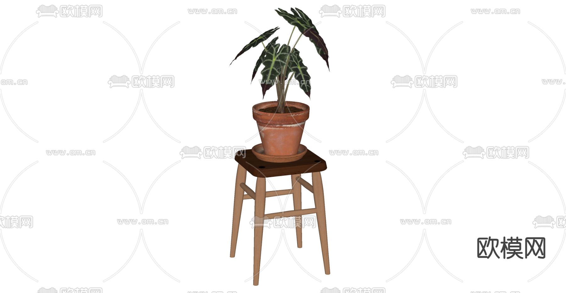 现代盆栽su模型下载（渲染图2）