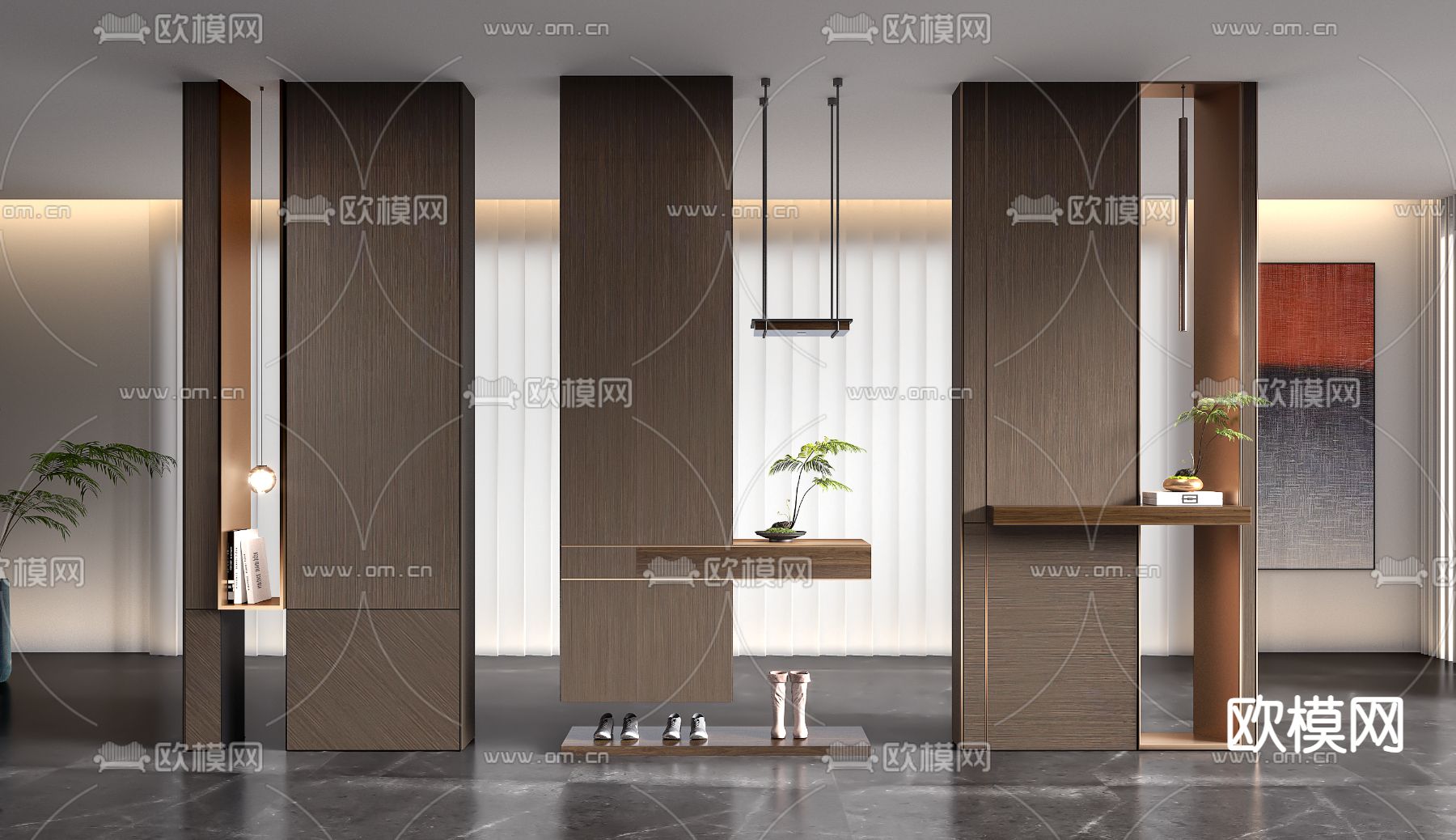 玄关鞋柜su模型下载（渲染图1）