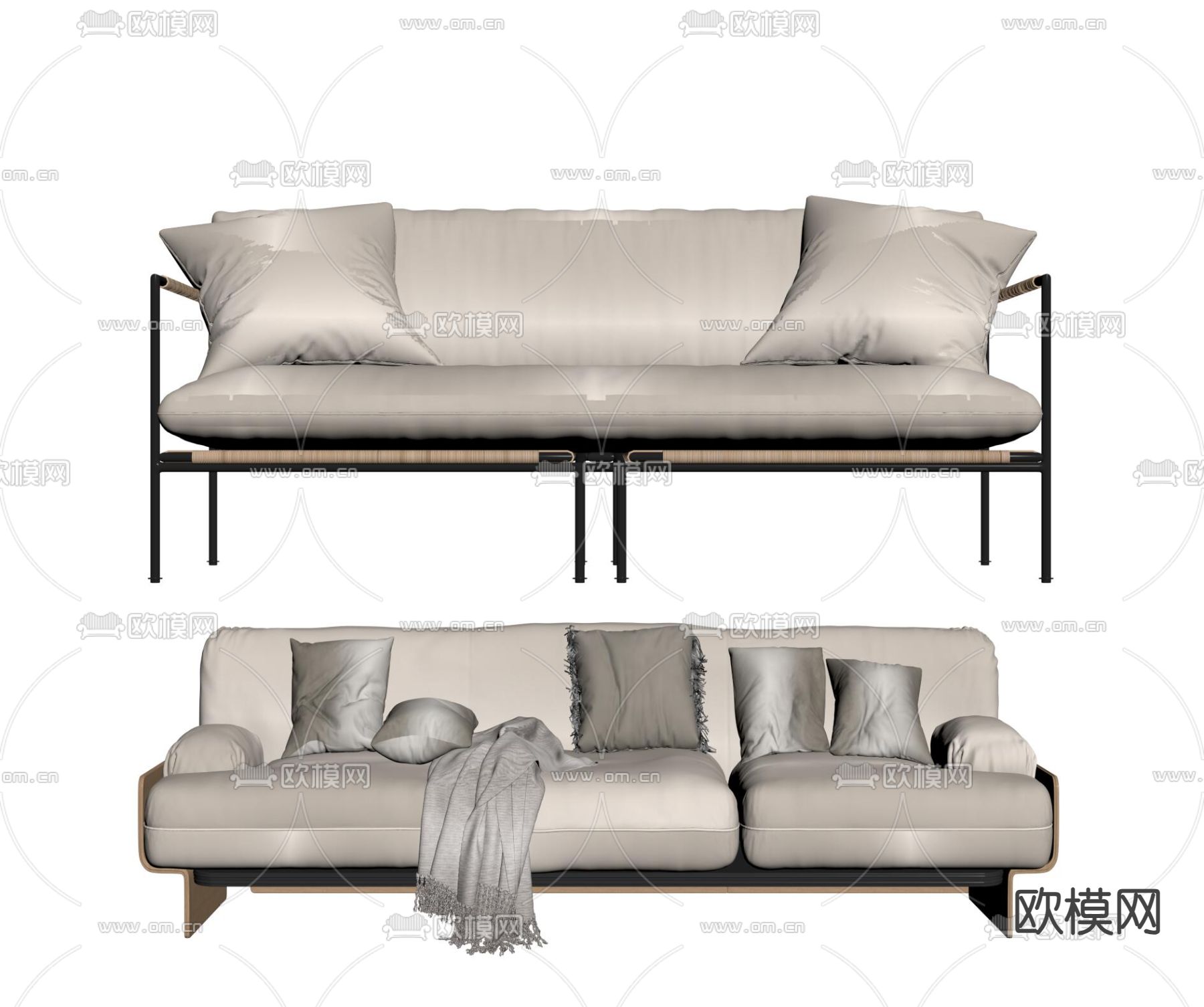 baxter 多人沙发su模型下载（渲染图2）
