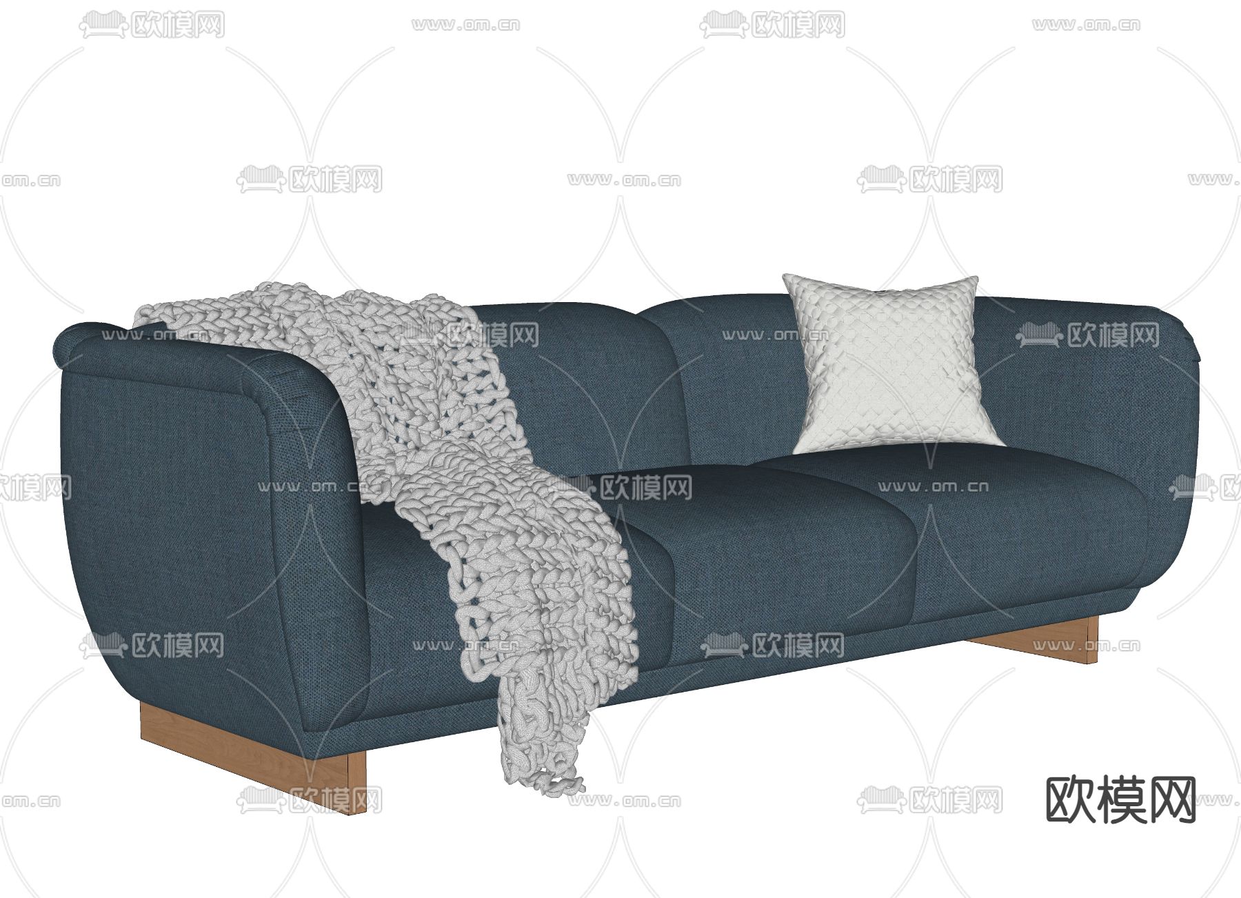 CB2 双人沙发su模型下载（渲染图2）