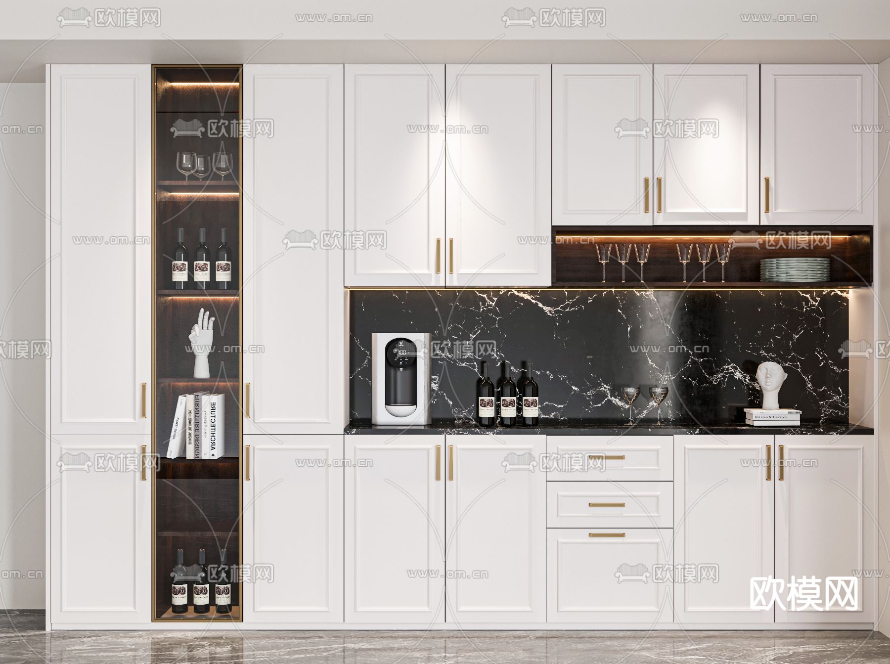 现代酒柜 餐边柜3d模型下载