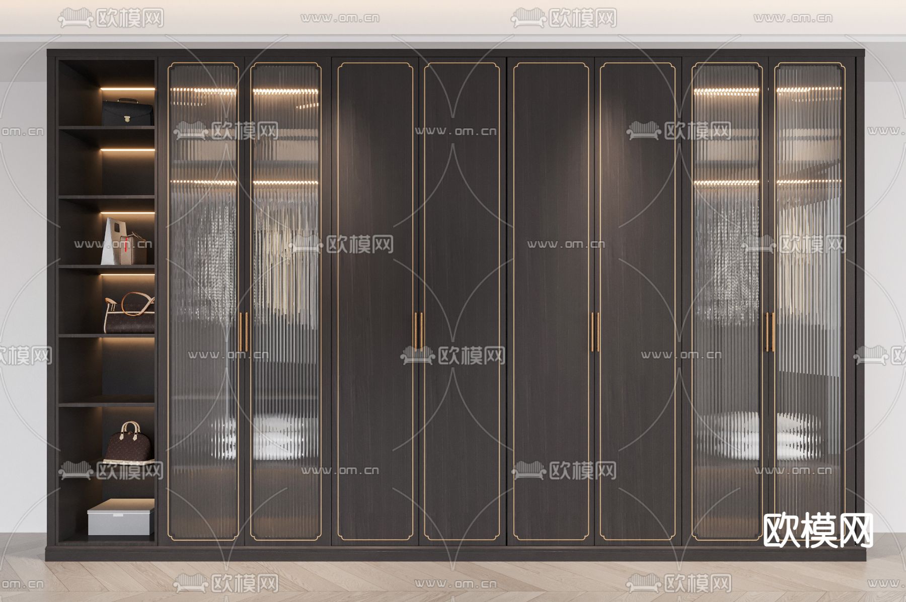 新中式衣柜3d模型下载