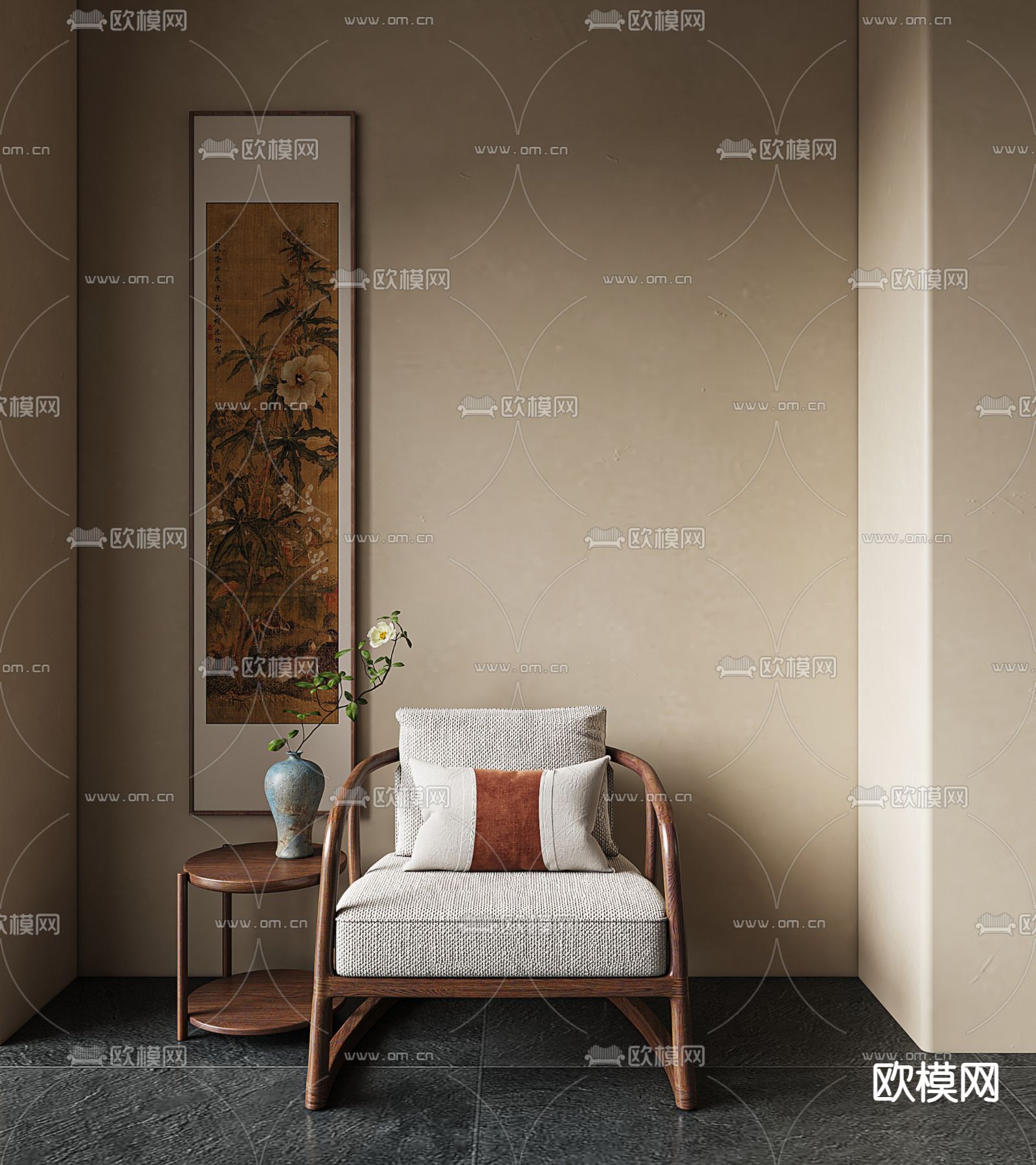 新中式椅子 休闲椅3d模型下载