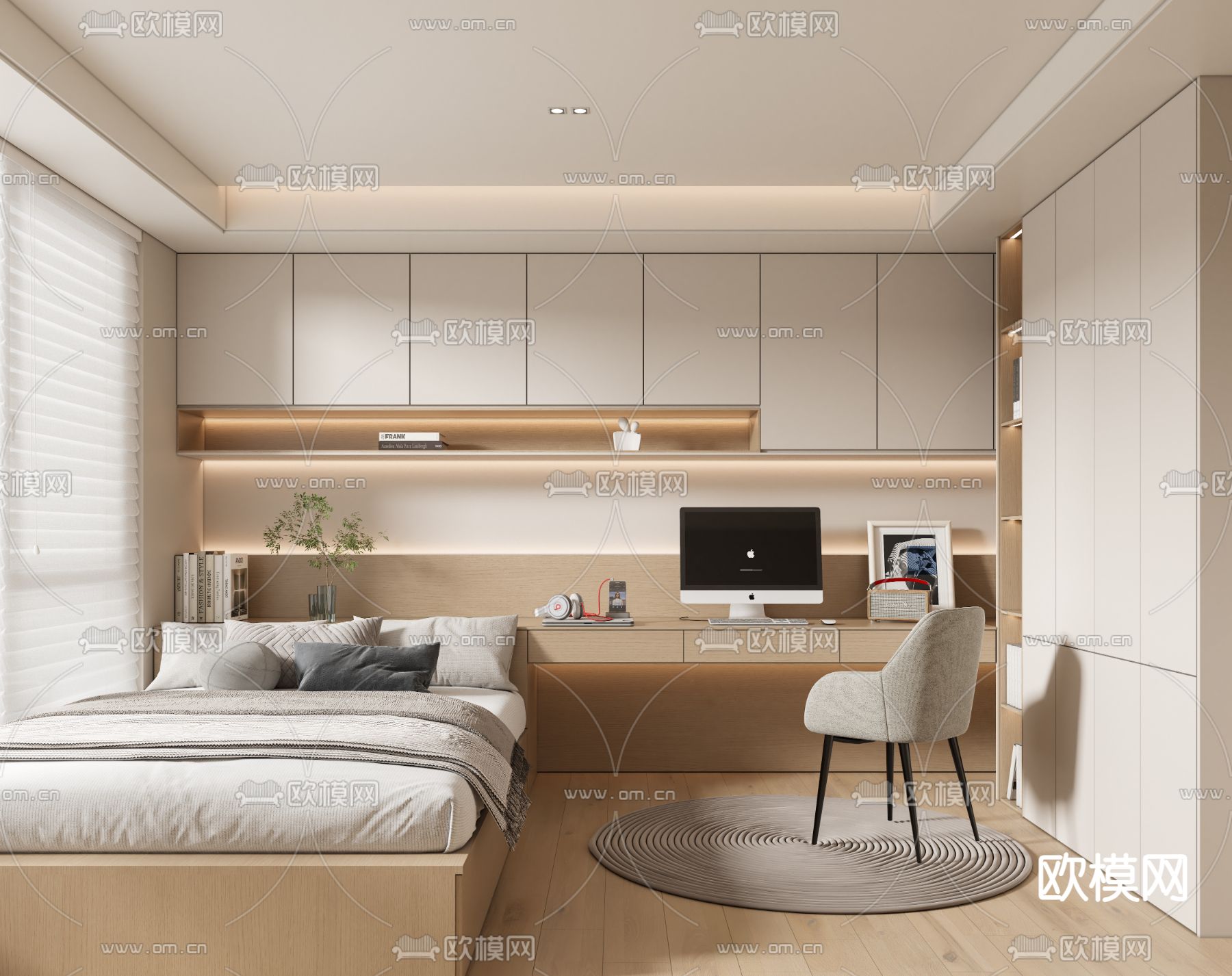 榻榻米卧室 次卧3d模型下载