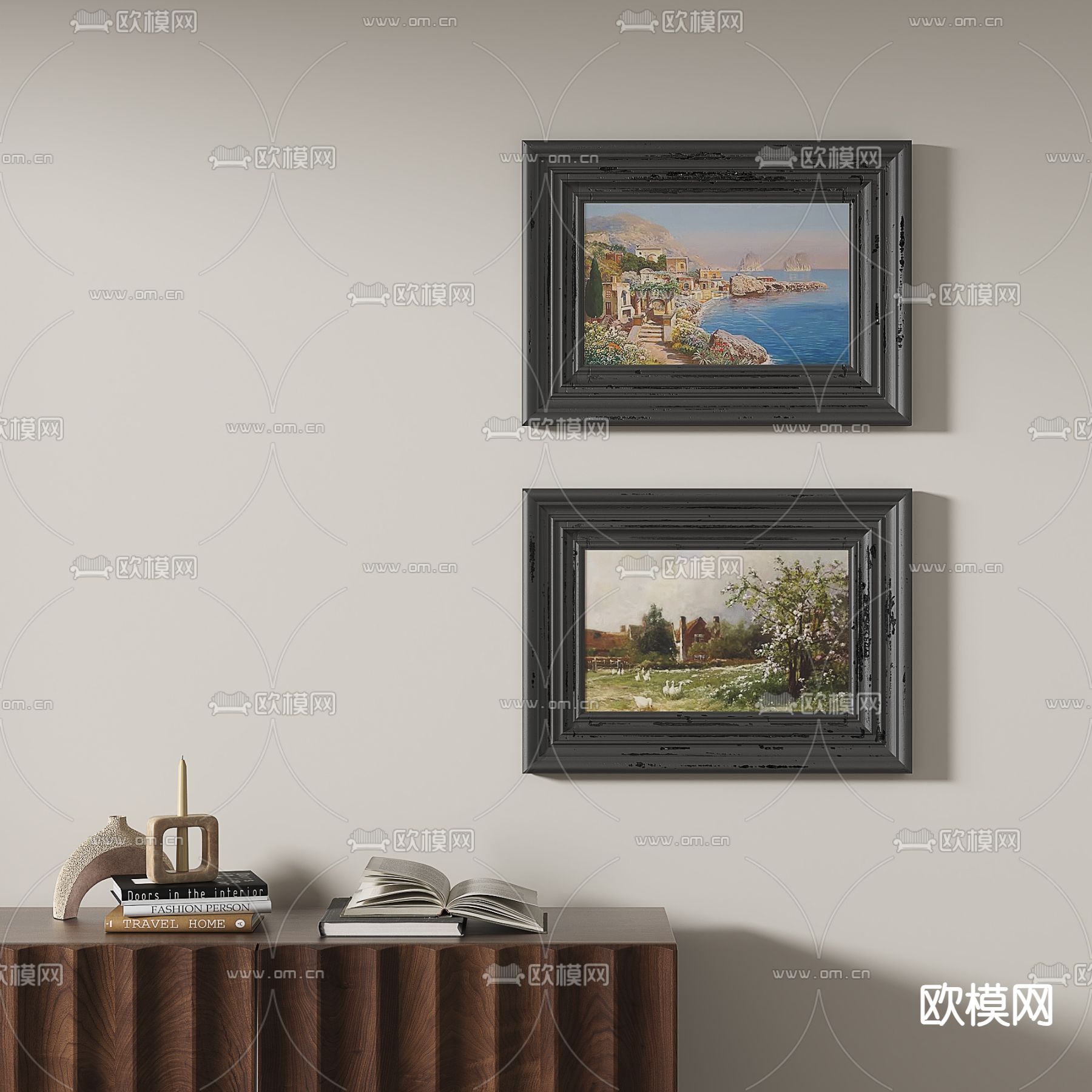 风景画 组合画 装饰画3d模型下载