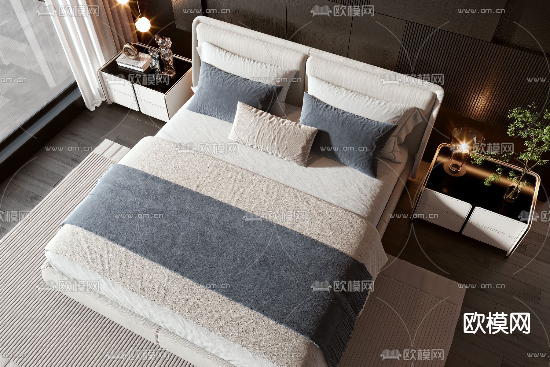 minotti 双人床3d模型下载（渲染图2）