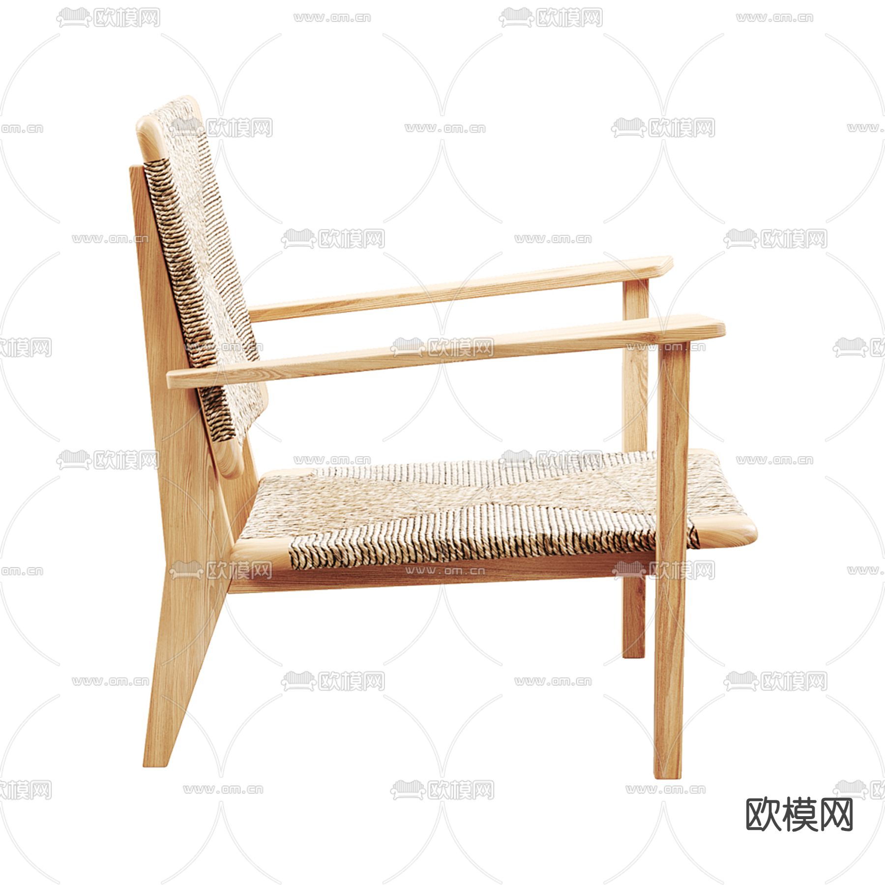 侘寂风休闲椅3d模型下载（渲染图3）