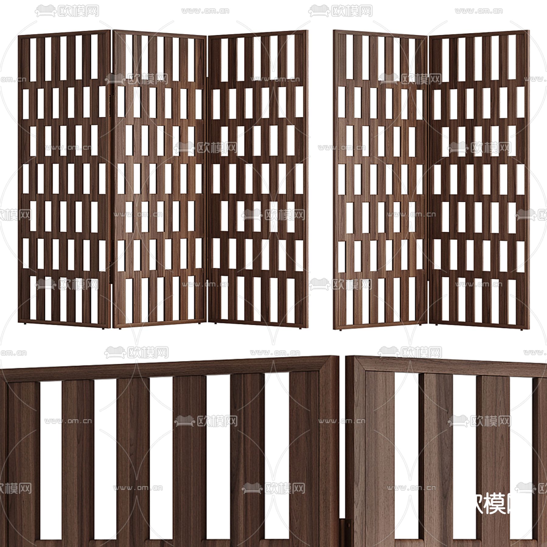 侘寂屏风 镂空隔断3d模型下载（渲染图1）