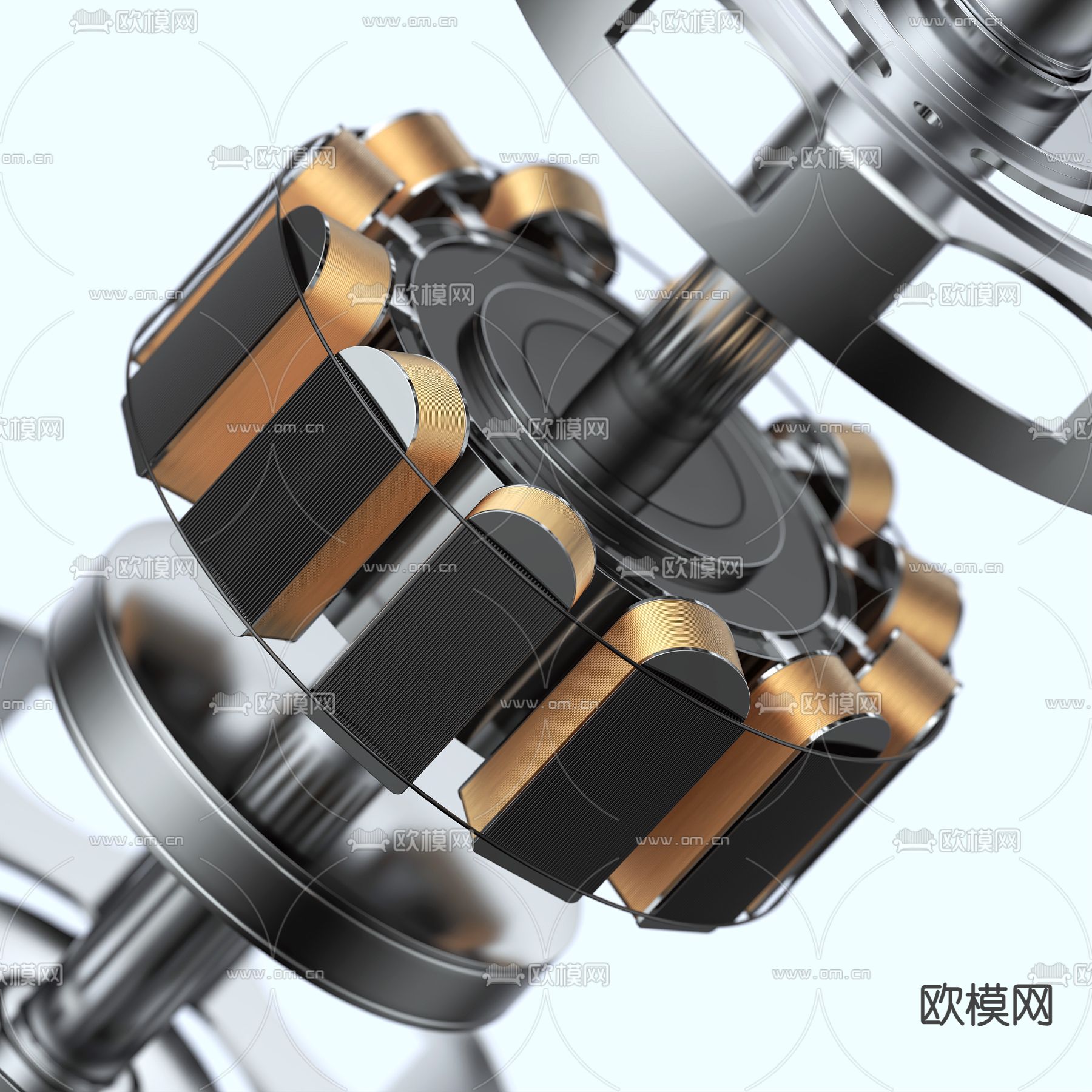电动马达3d模型下载（渲染图2）