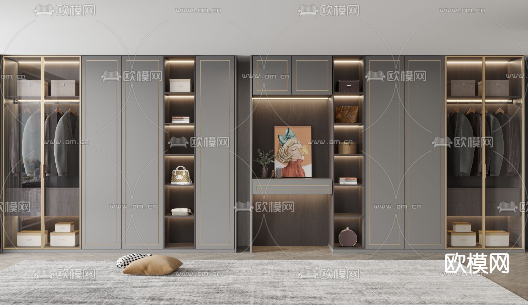 现代衣柜 衣橱3d模型下载