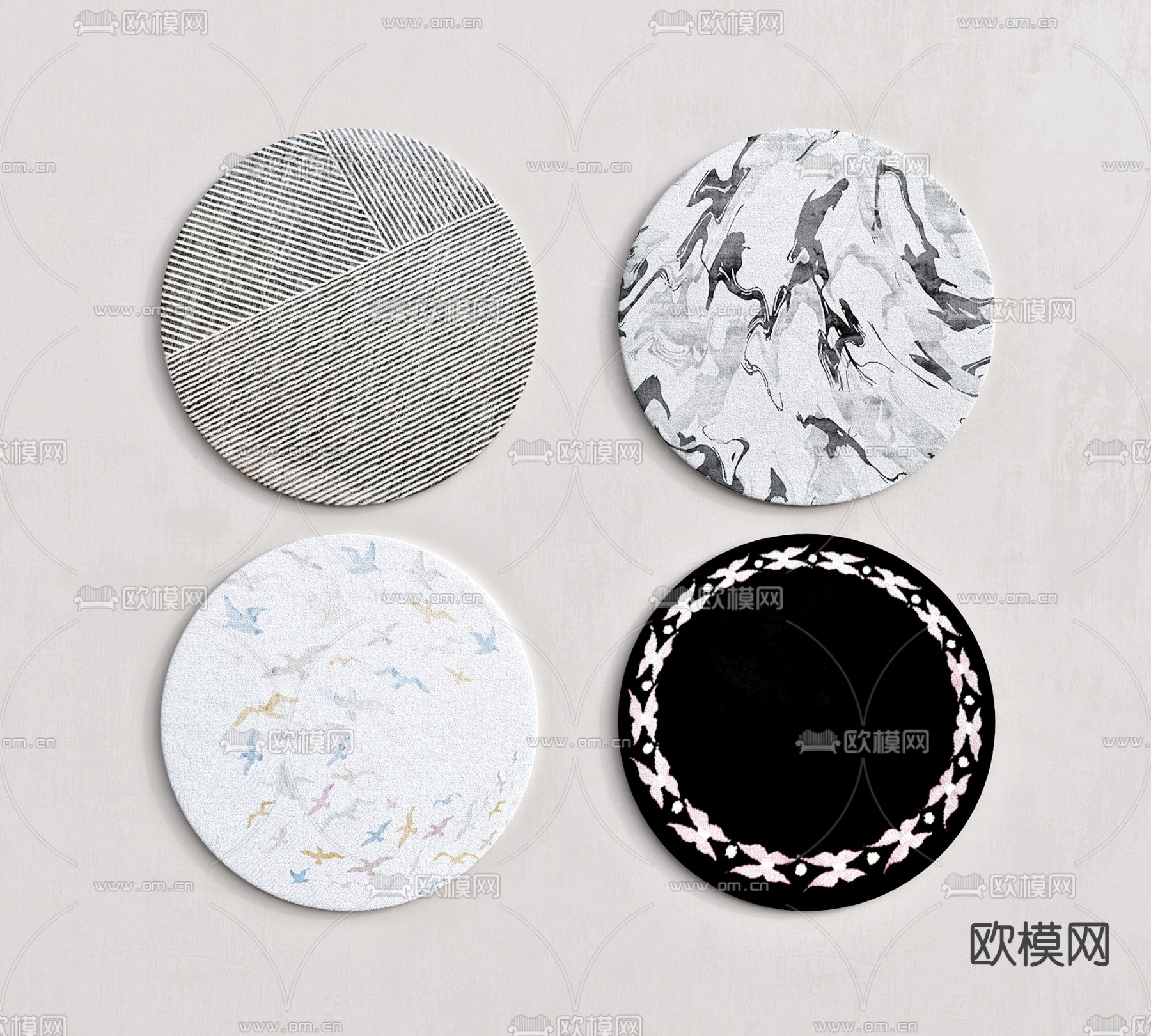 圆形地毯3d模型下载