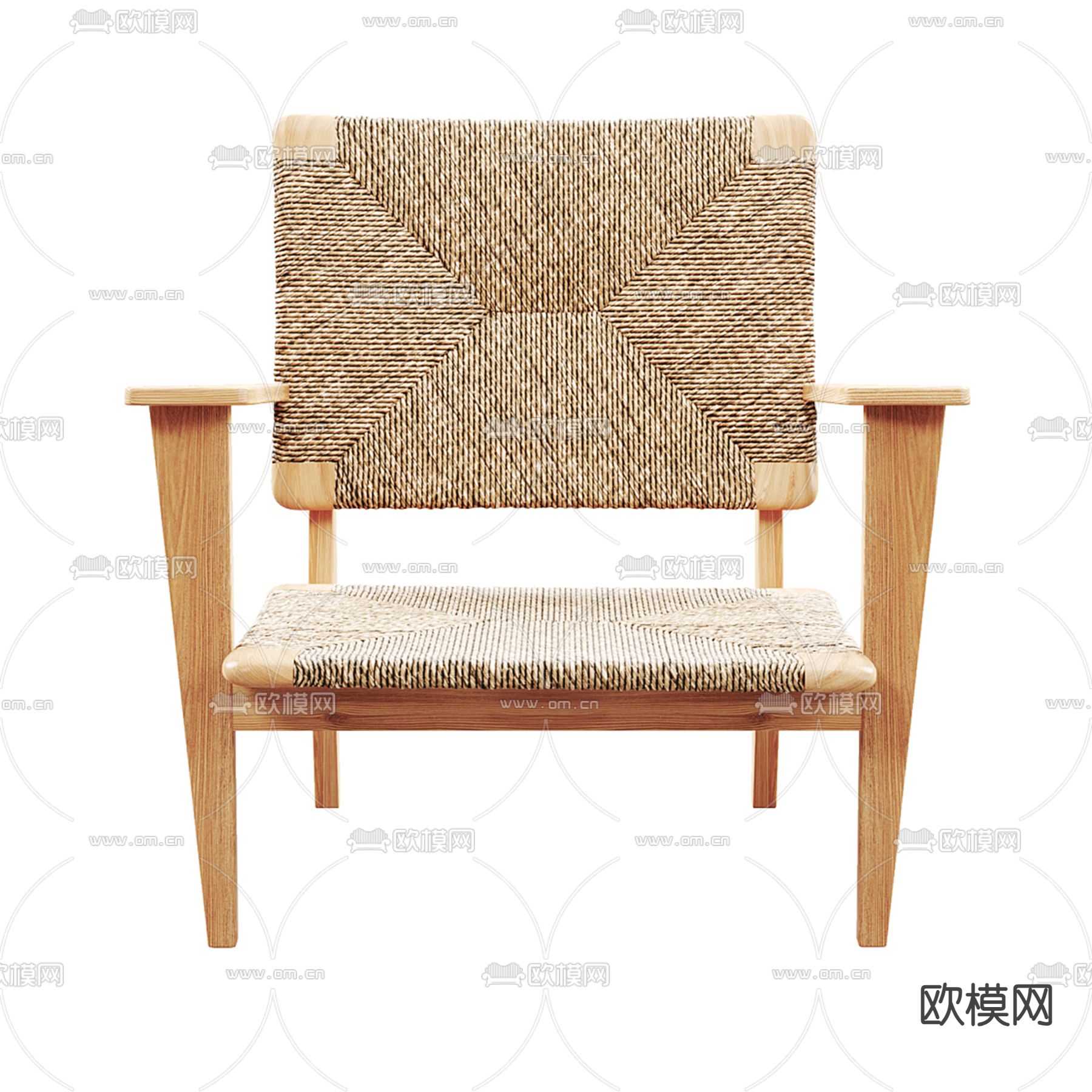 侘寂风休闲椅3d模型下载（渲染图2）
