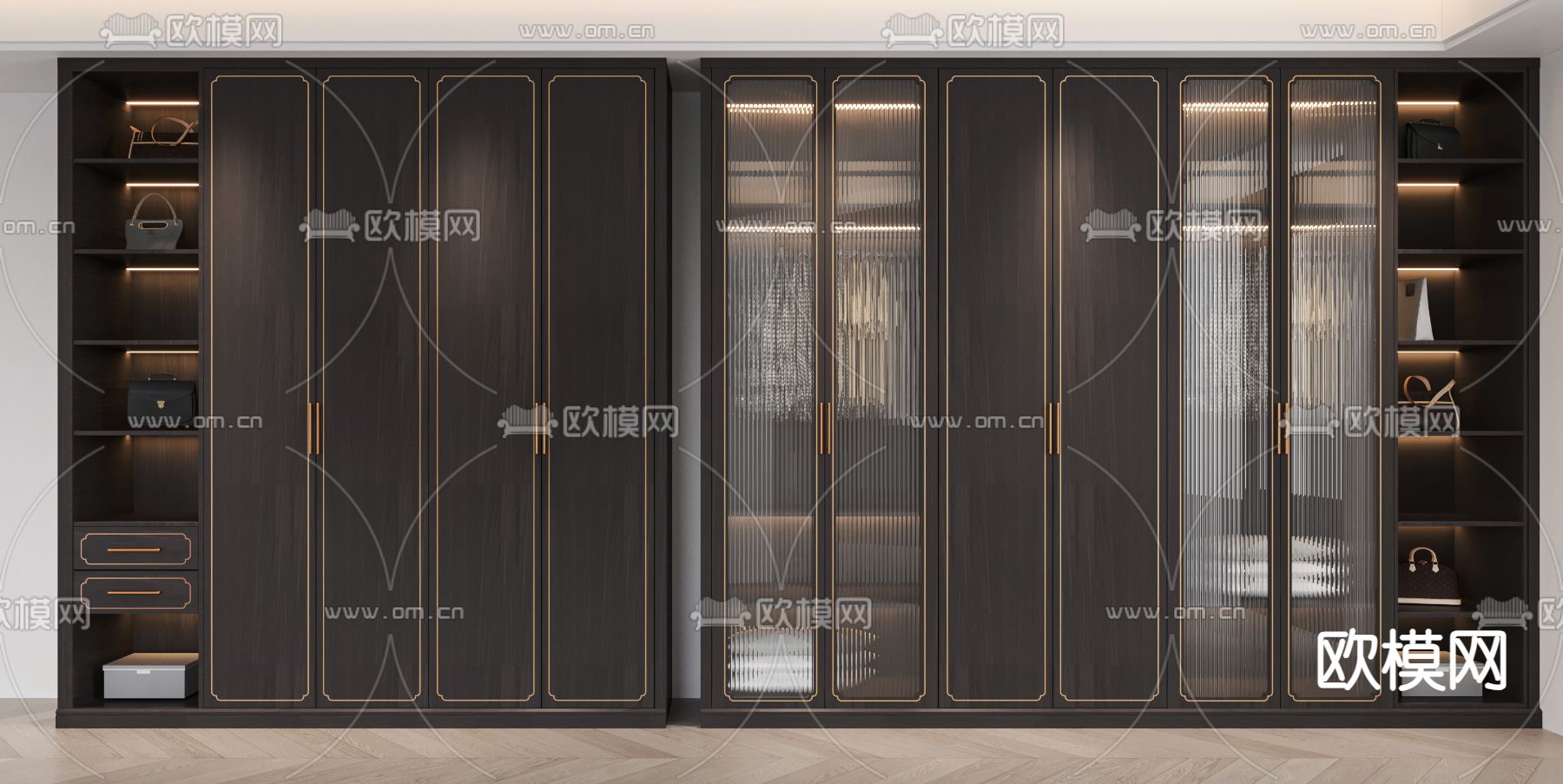 新中式衣柜3d模型下载