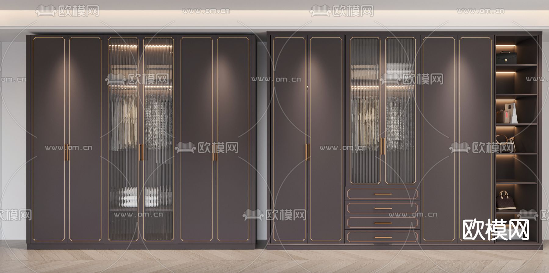新中式衣柜3d模型下载