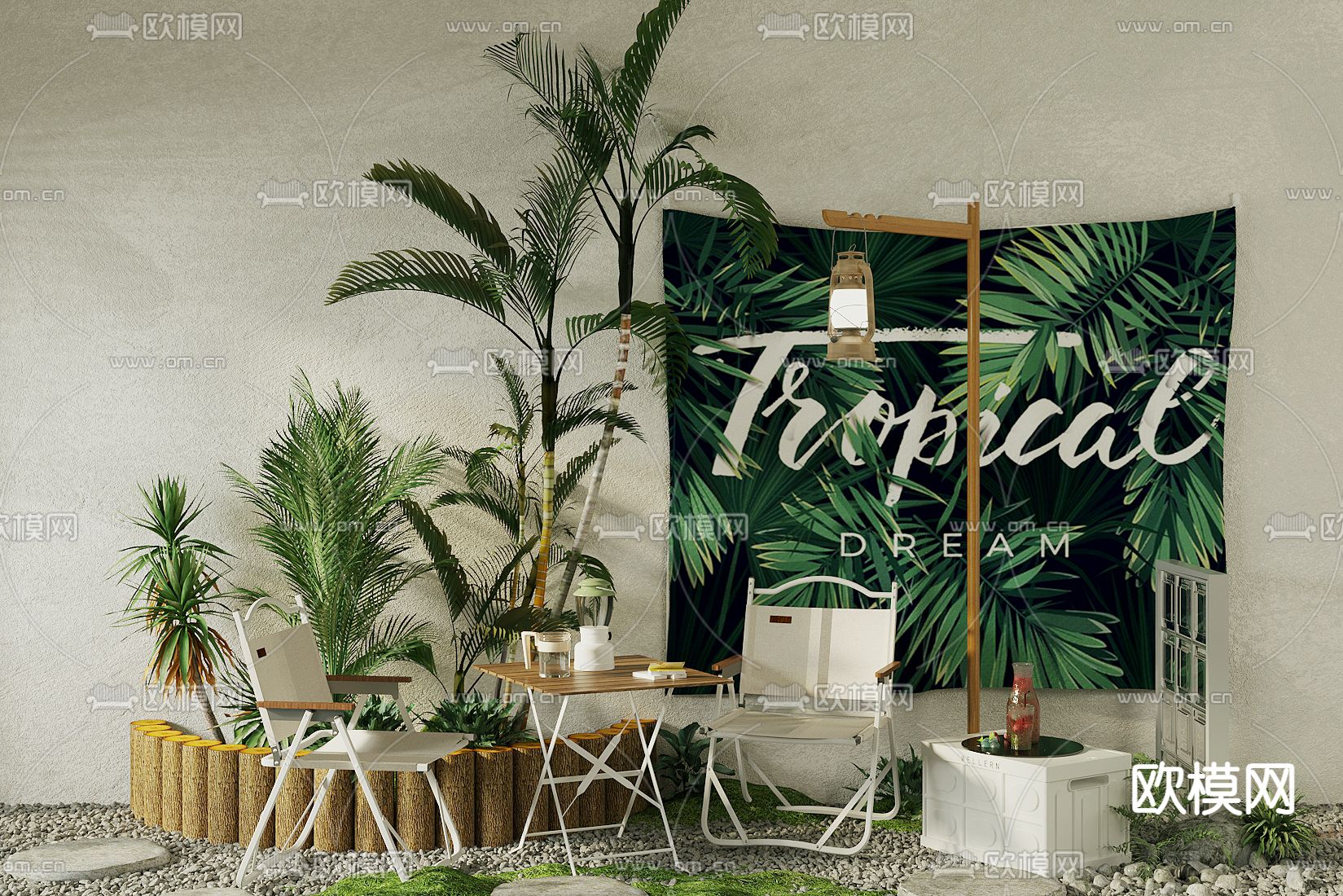 户外桌椅 露营桌椅3d模型下载