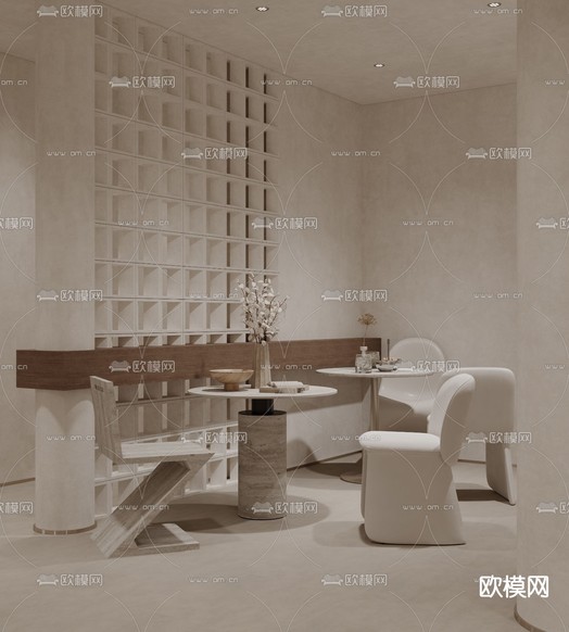 休闲桌椅 洽谈桌椅3d模型下载