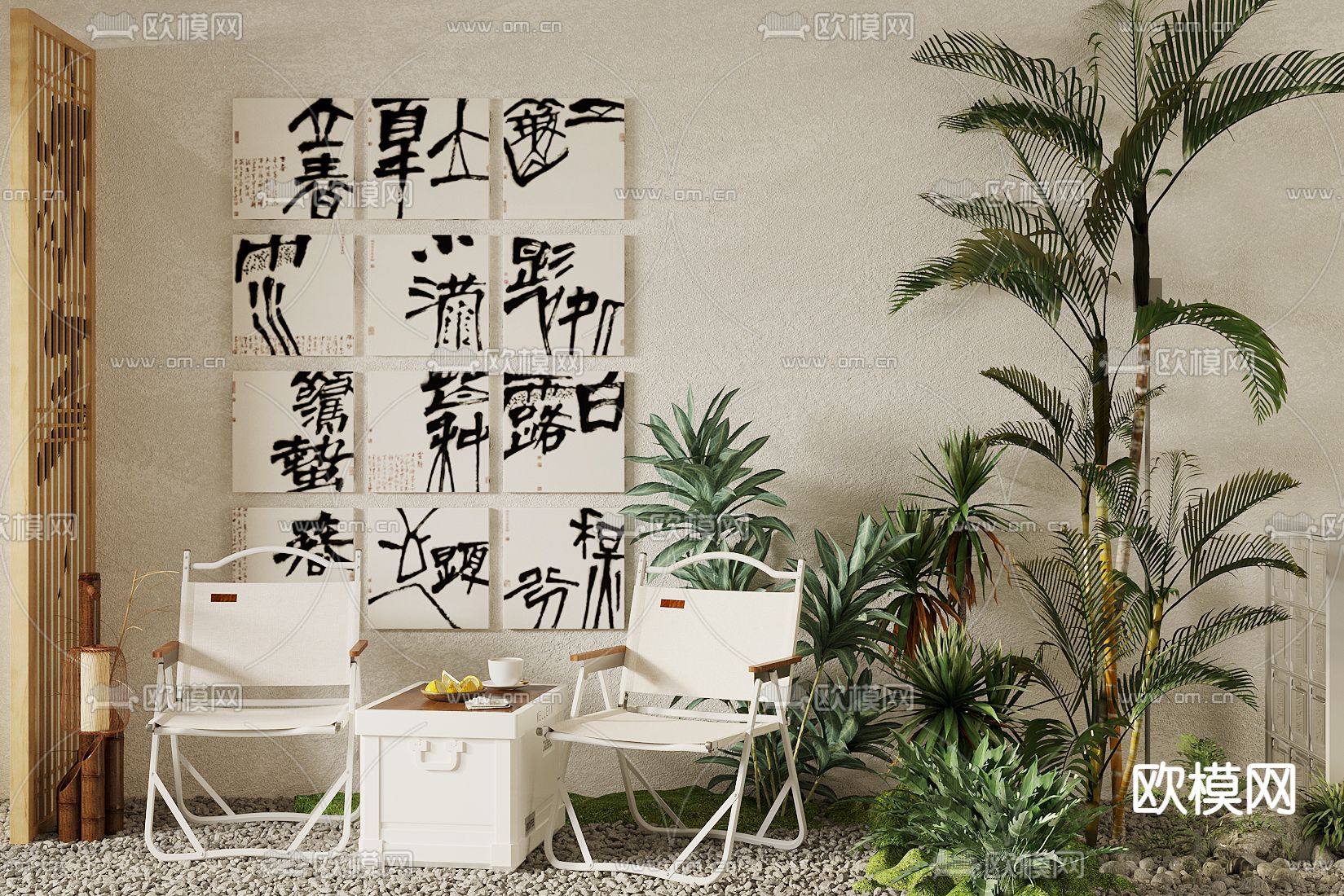 户外桌椅 露营桌椅3d模型下载