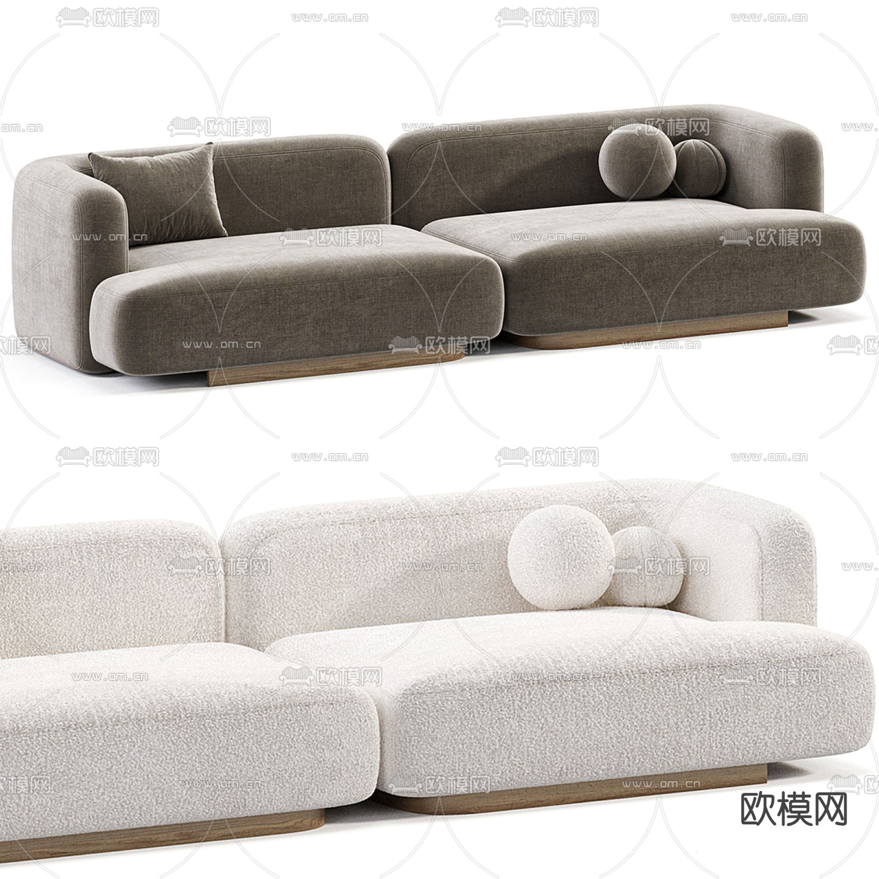 collection 双人沙发3d模型下载（渲染图2）