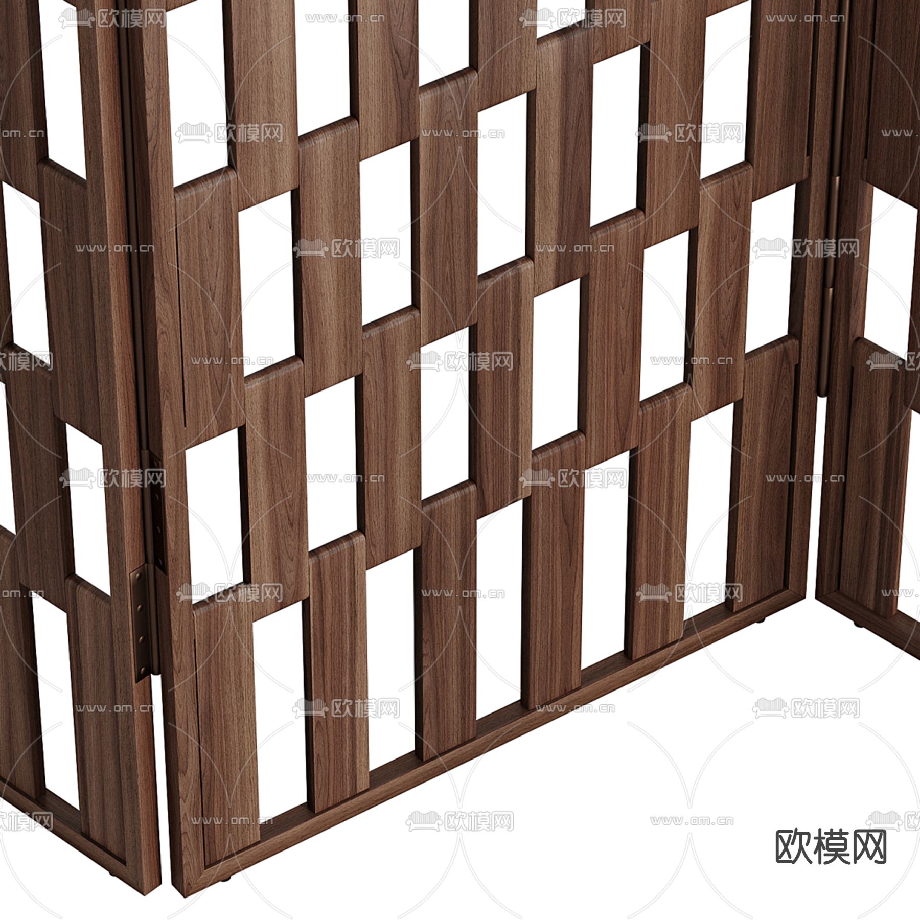 侘寂屏风 镂空隔断3d模型下载（渲染图2）