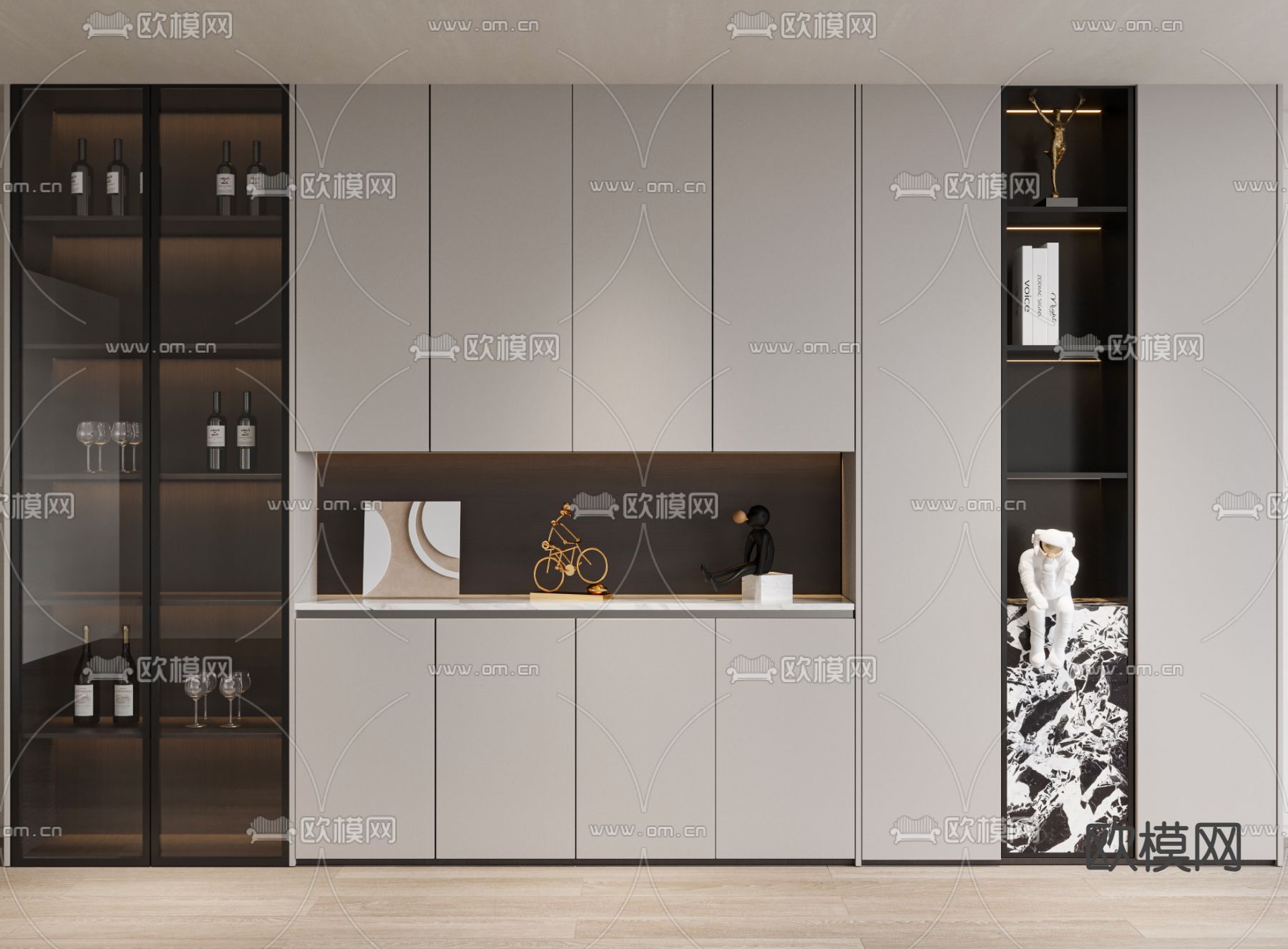 现代酒柜 餐边柜3d模型下载
