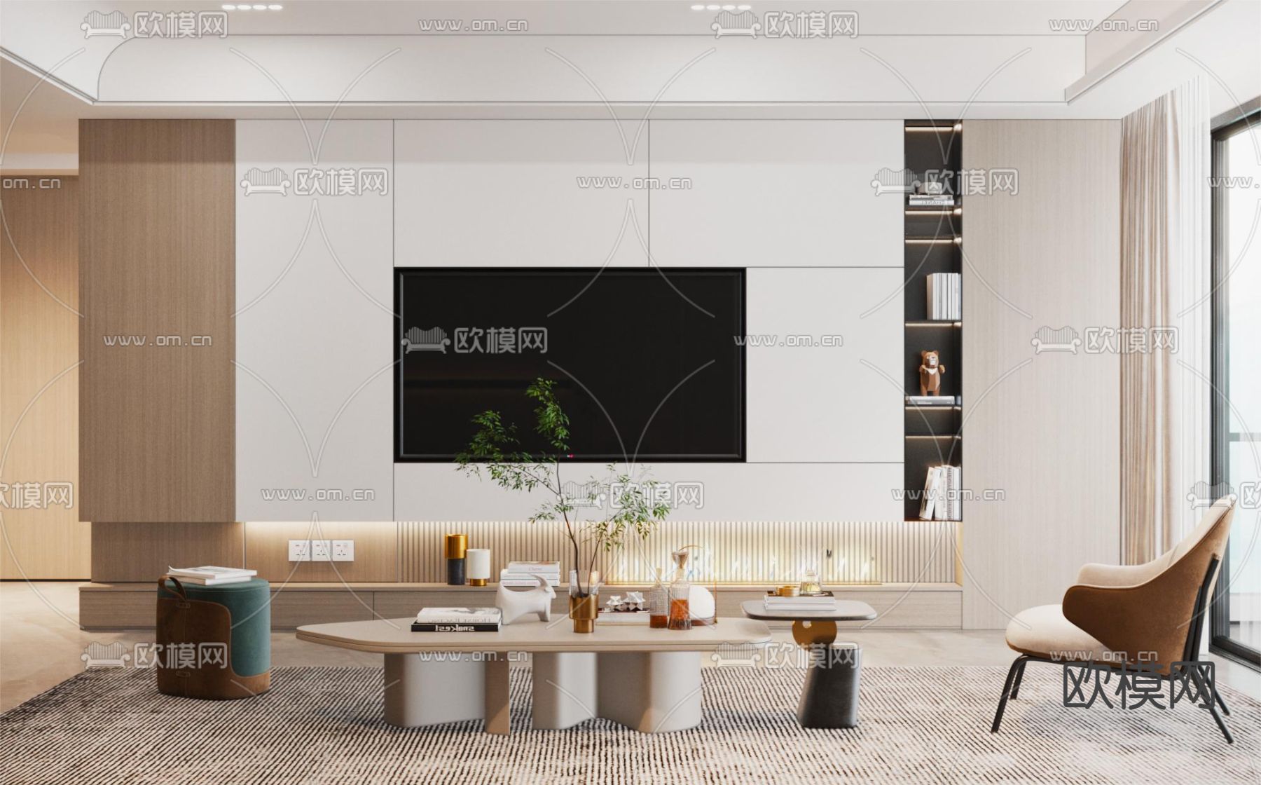 子母茶几3d模型下载