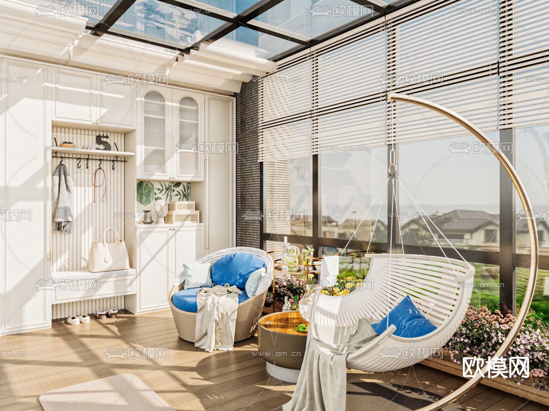 阳光房 生活阳台3d模型下载