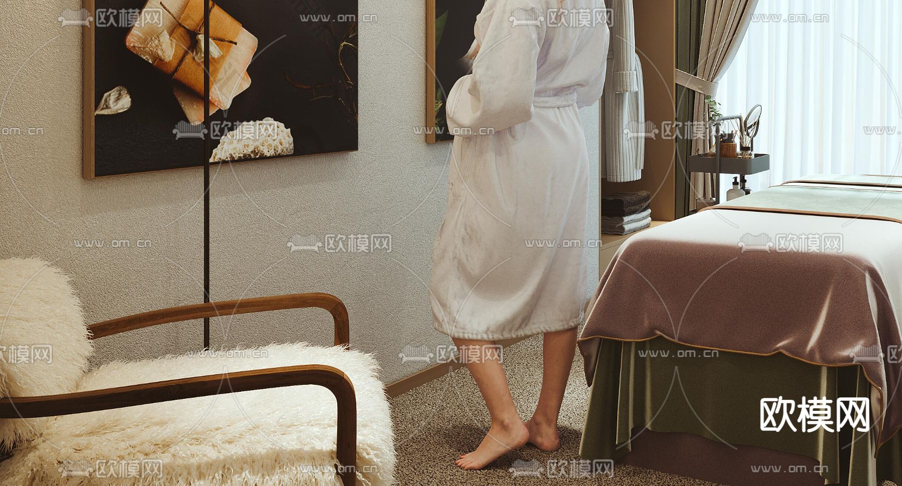 SPA 护理房 美容院3d模型下载（渲染图3）