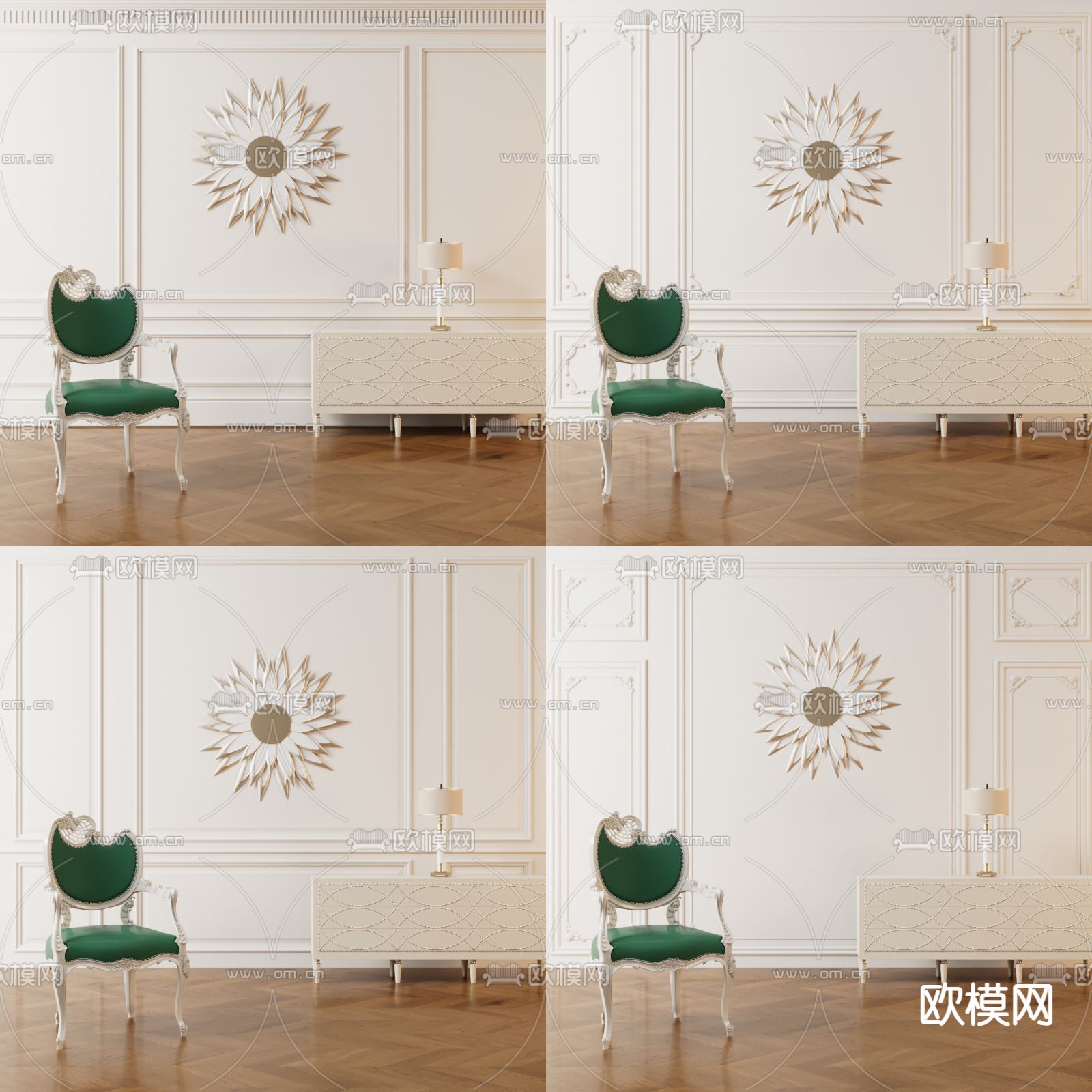 法式背景墙3d模型下载