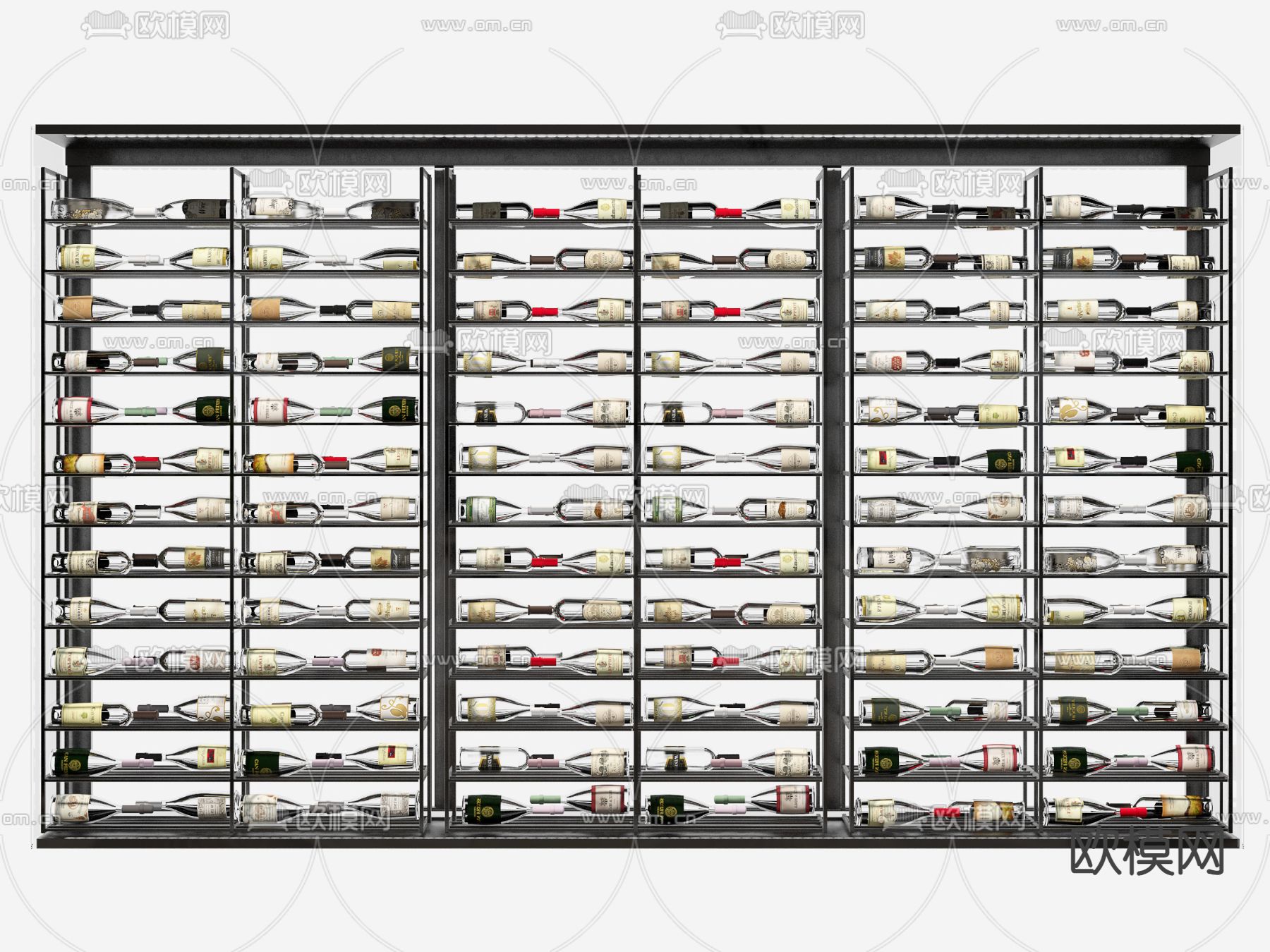 金属酒架 酒柜 酒瓶3d模型下载
