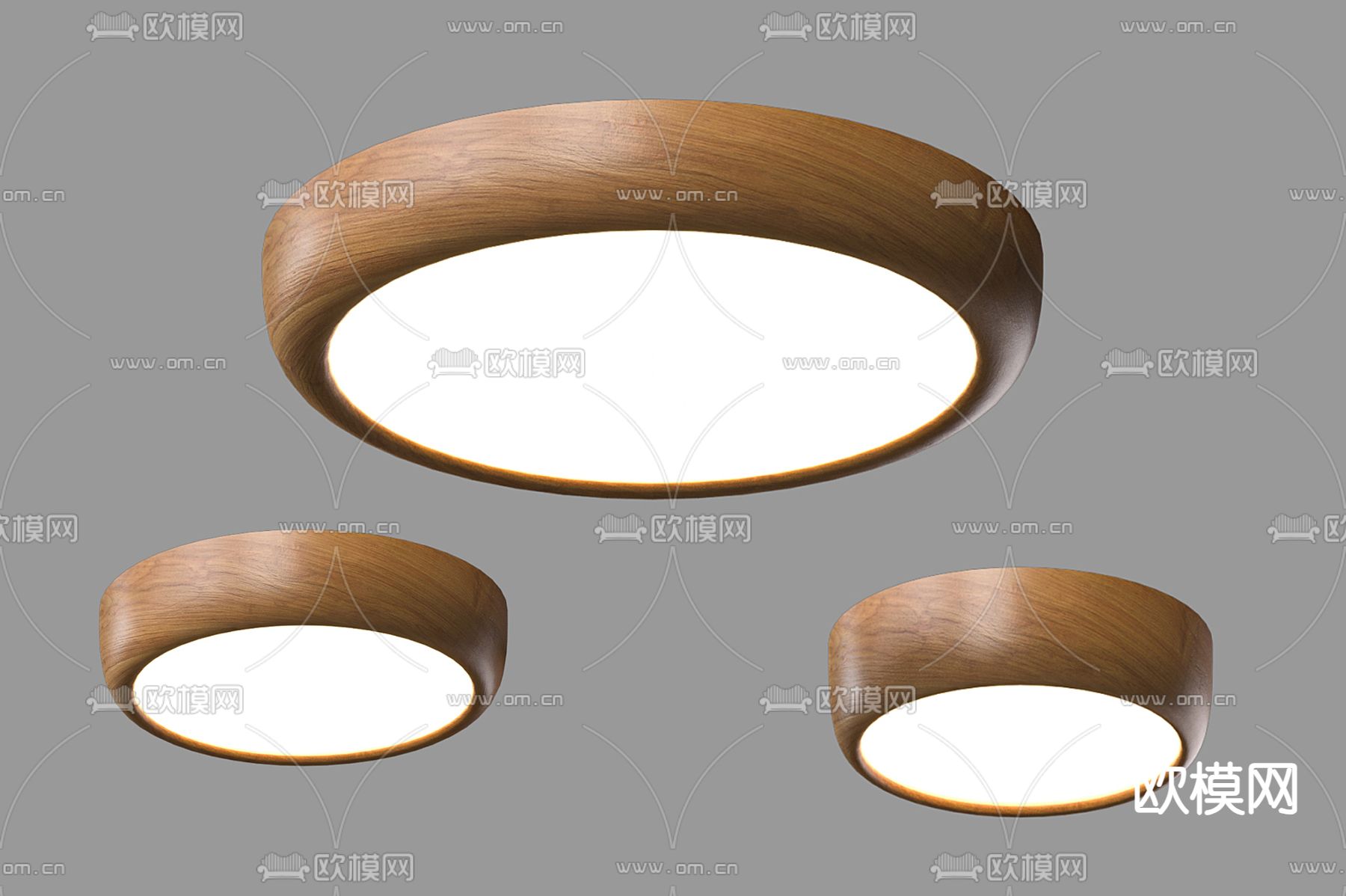 几何吸顶灯3d模型下载