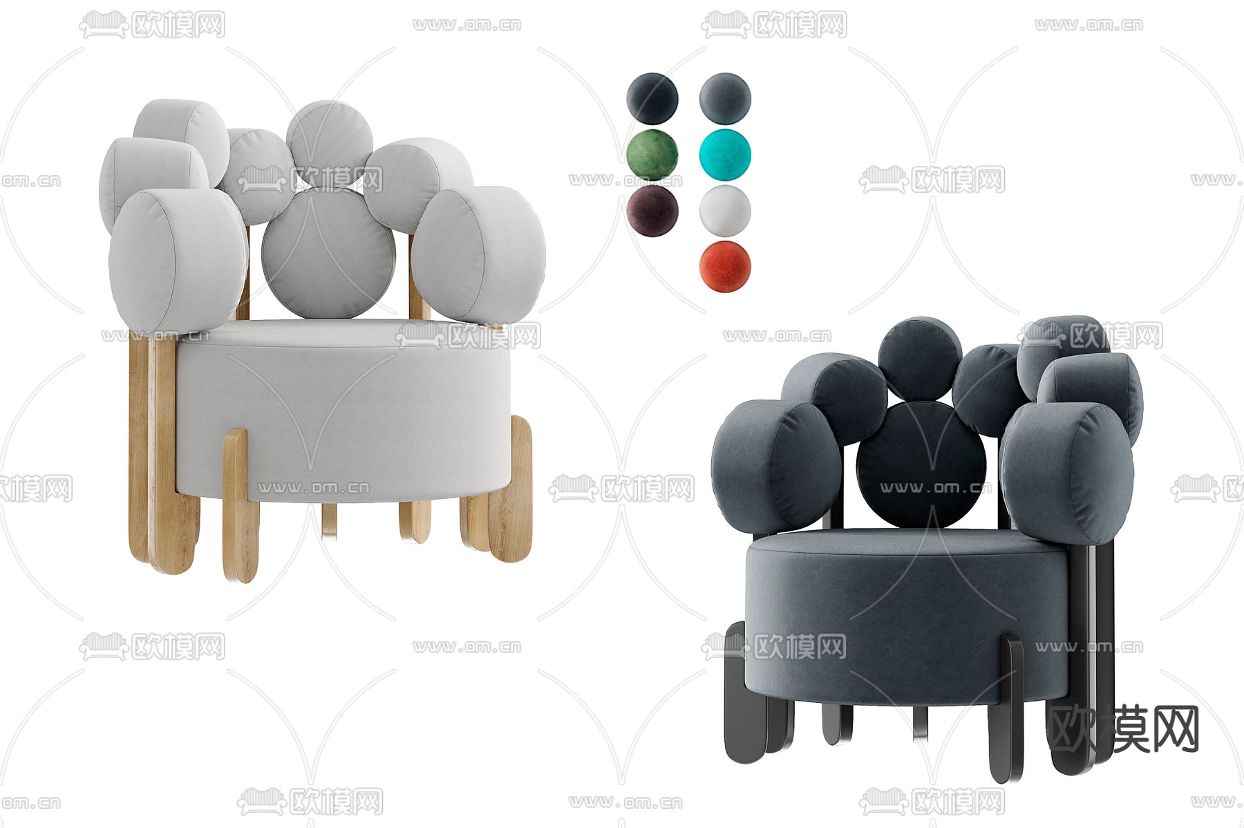 泡泡沙发 单人沙发3d模型下载