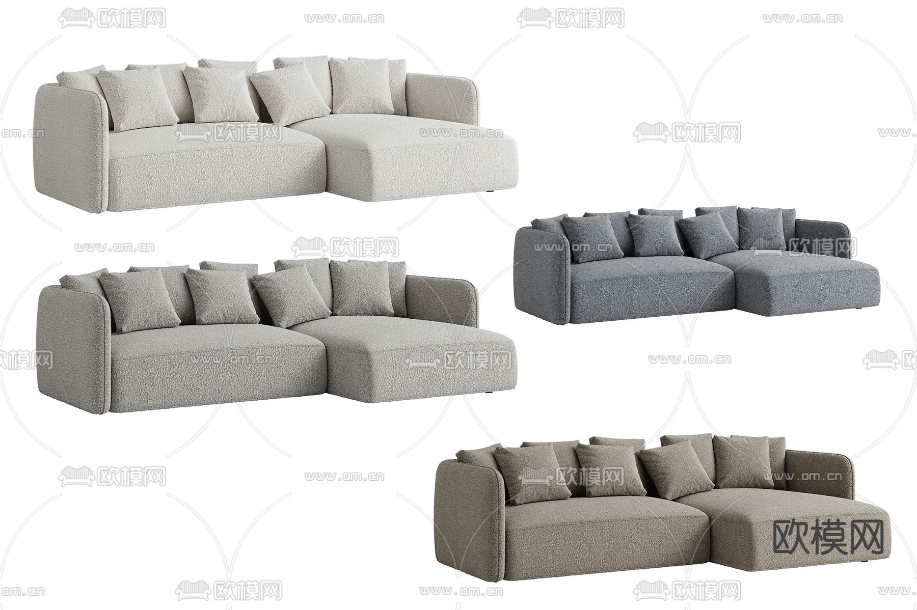 转角沙发 双人沙发3d模型下载