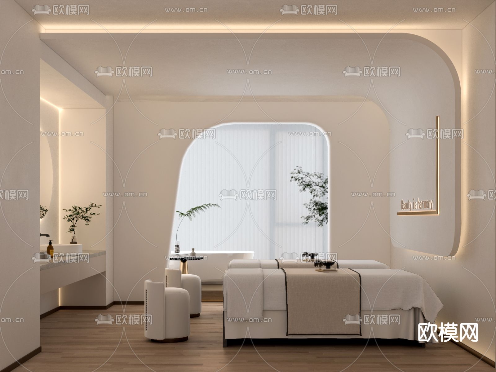 侘寂SPA 护理房3d模型下载