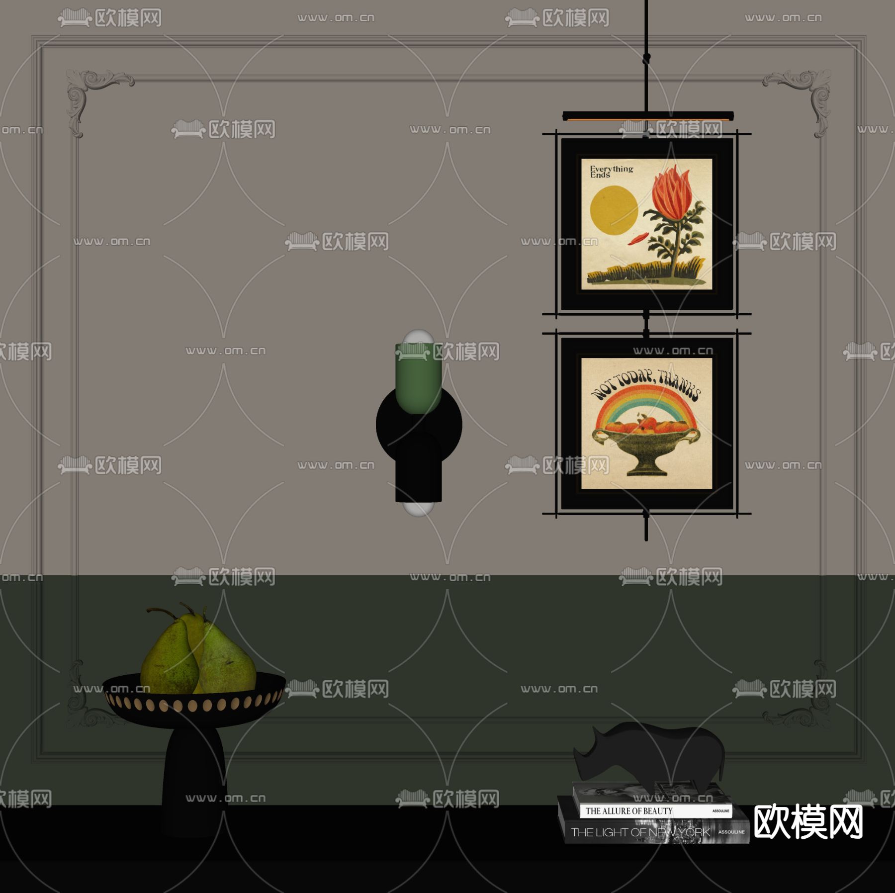 法式装饰画su模型