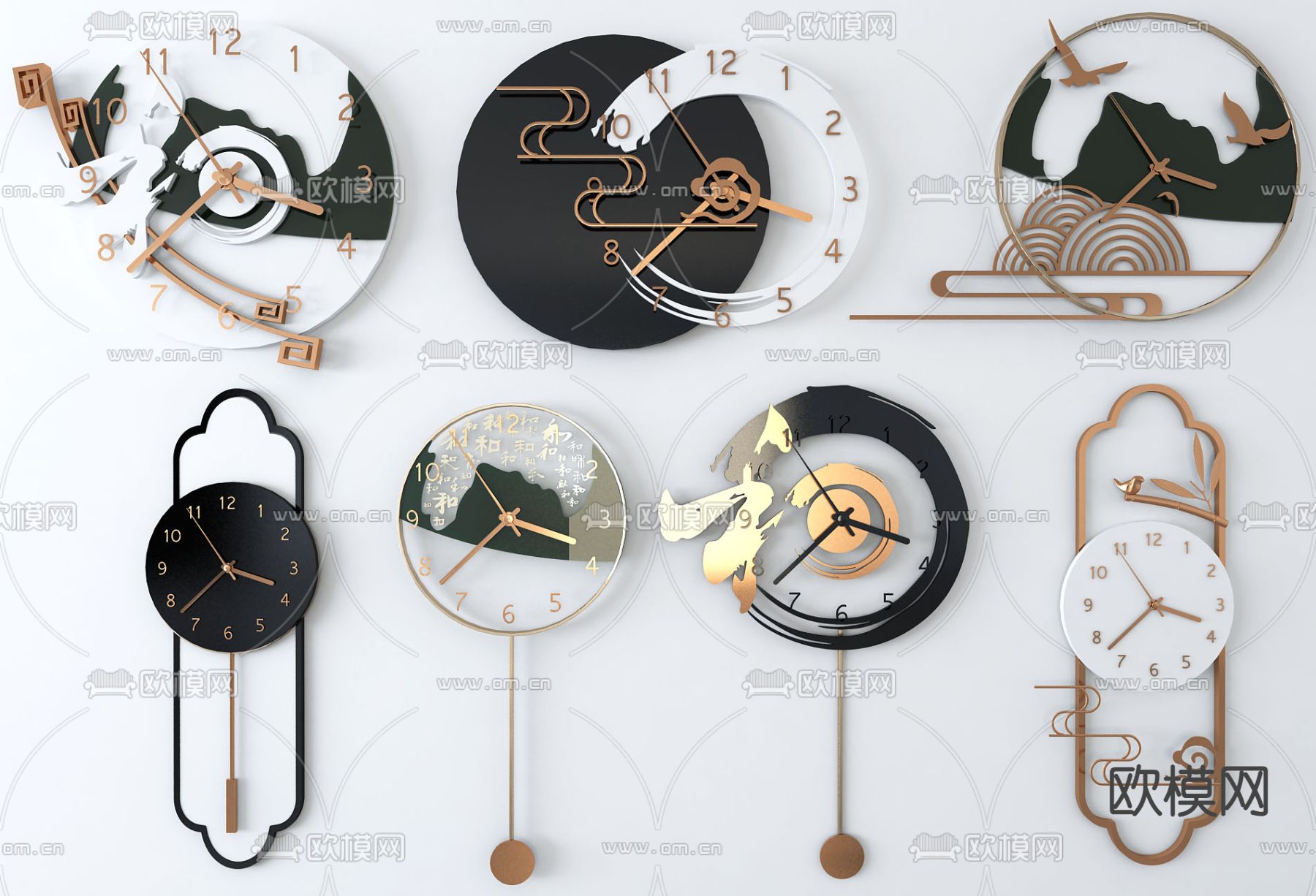 钟表 挂钟 时钟3d模型下载