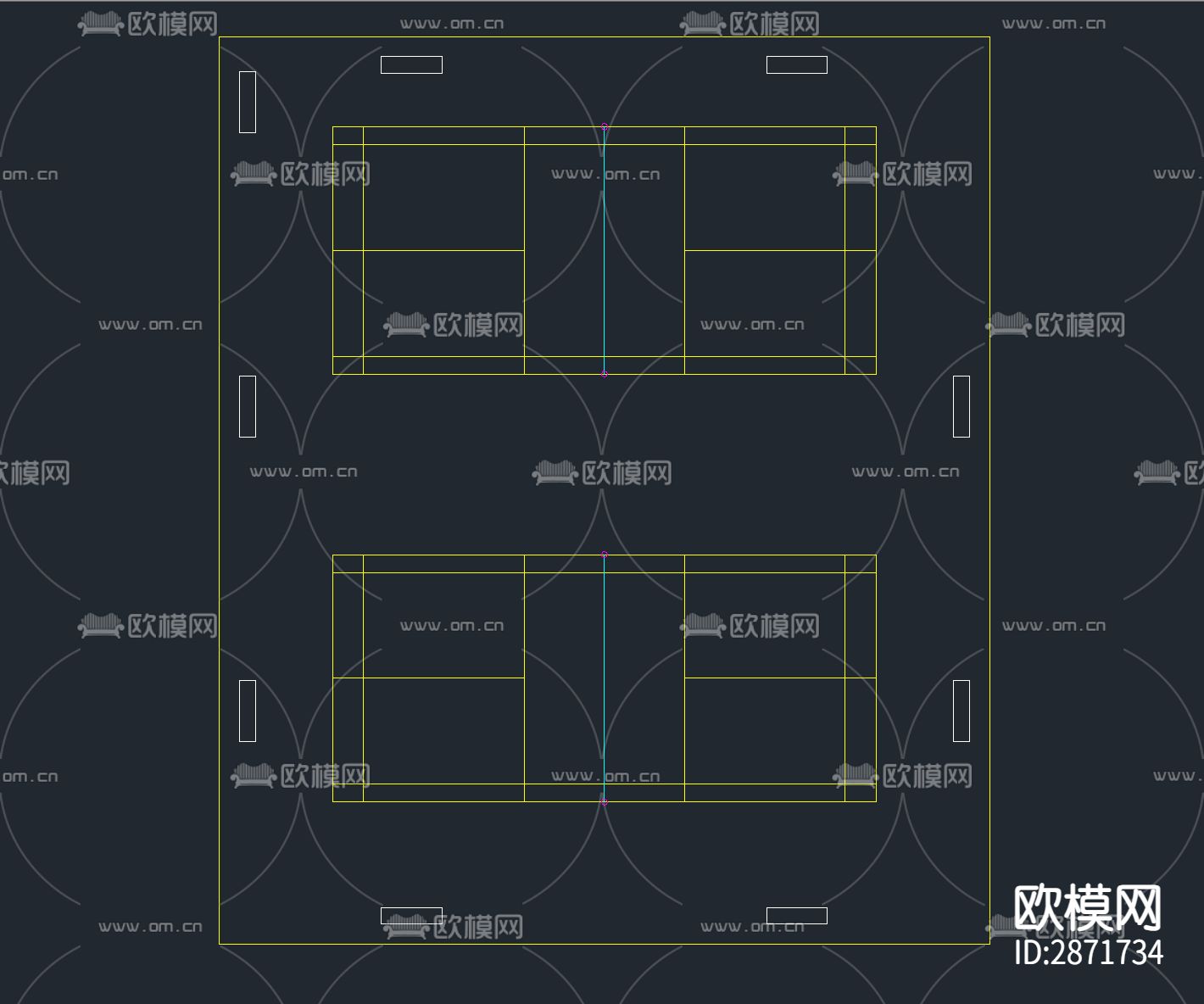 24套羽毛球场 运动场 体育馆cad施工图下载（渲染图8）