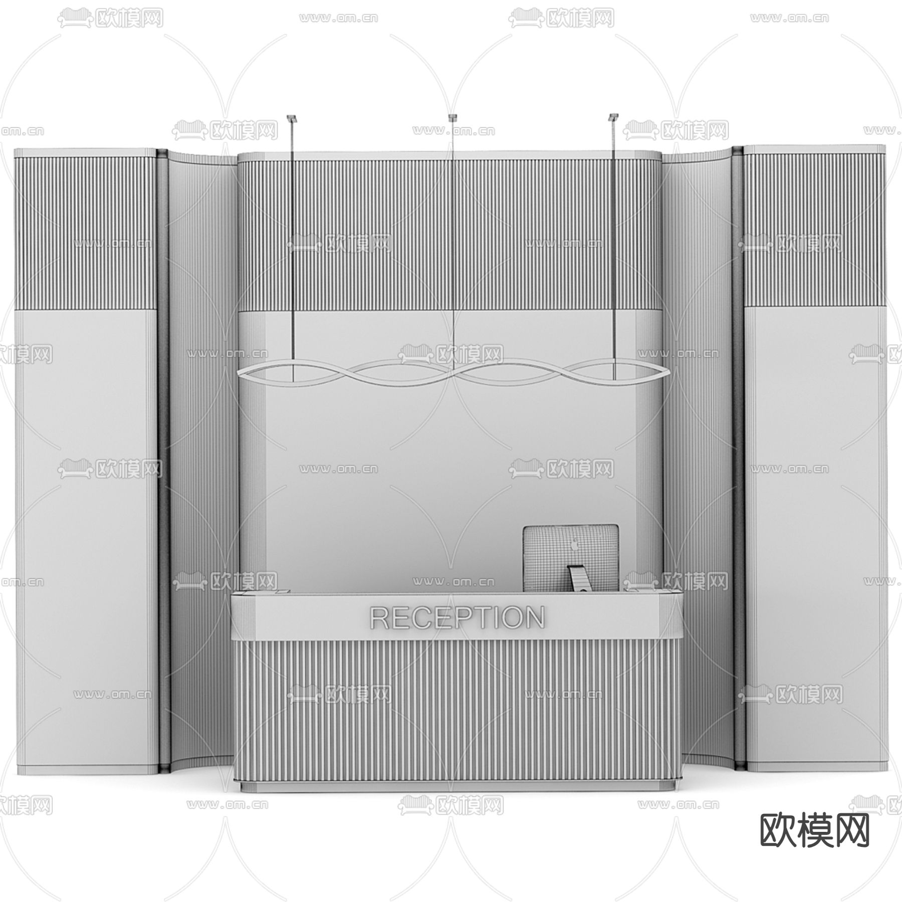 前台 服务台 接待台 咨询台3d模型下载（渲染图4）