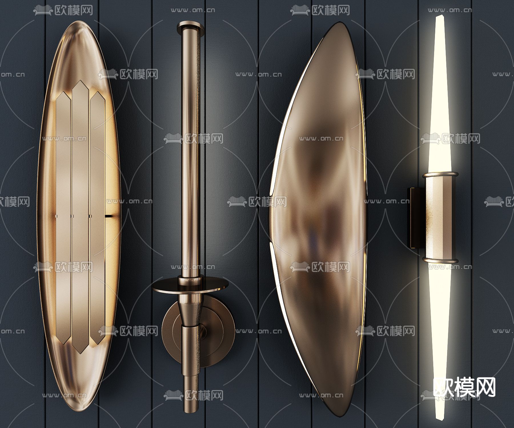 长条壁灯3d模型下载