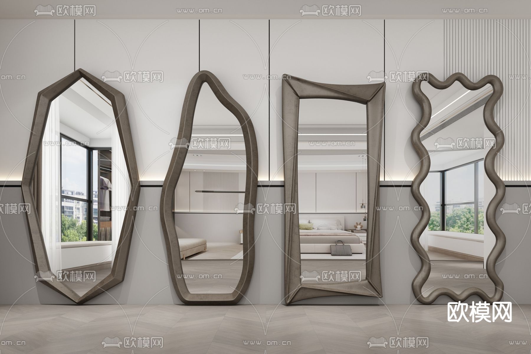 镜子 穿衣镜 全身镜3d模型下载