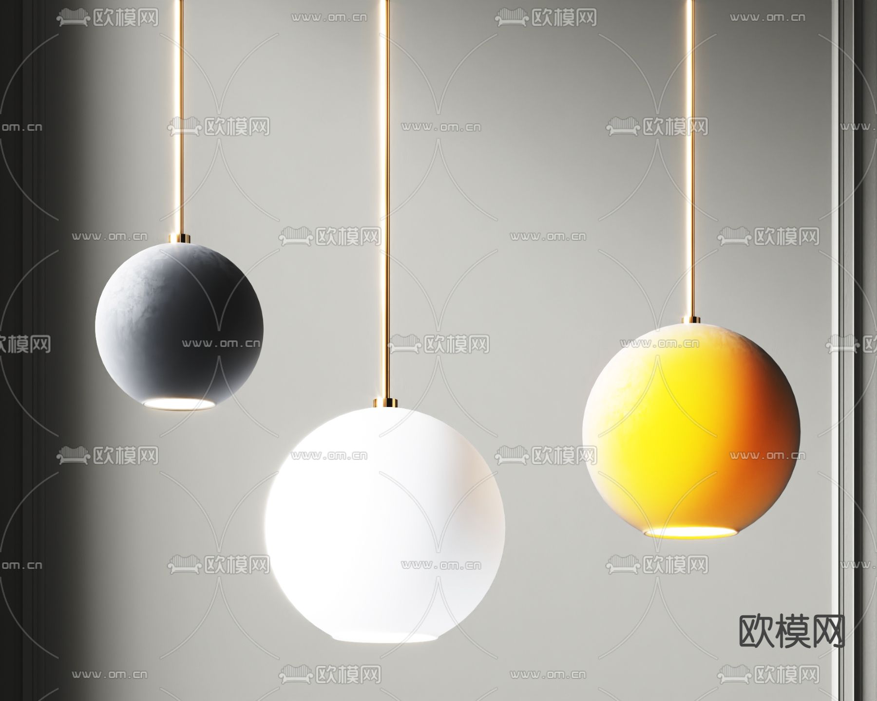 球形吊灯 餐厅吊灯3d模型下载_ID14298082_3dmax免费模型-欧模网