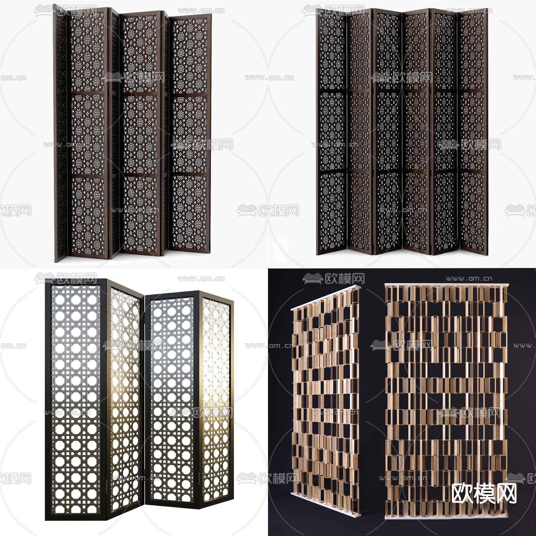 东南亚屏风 隔断3d模型下载