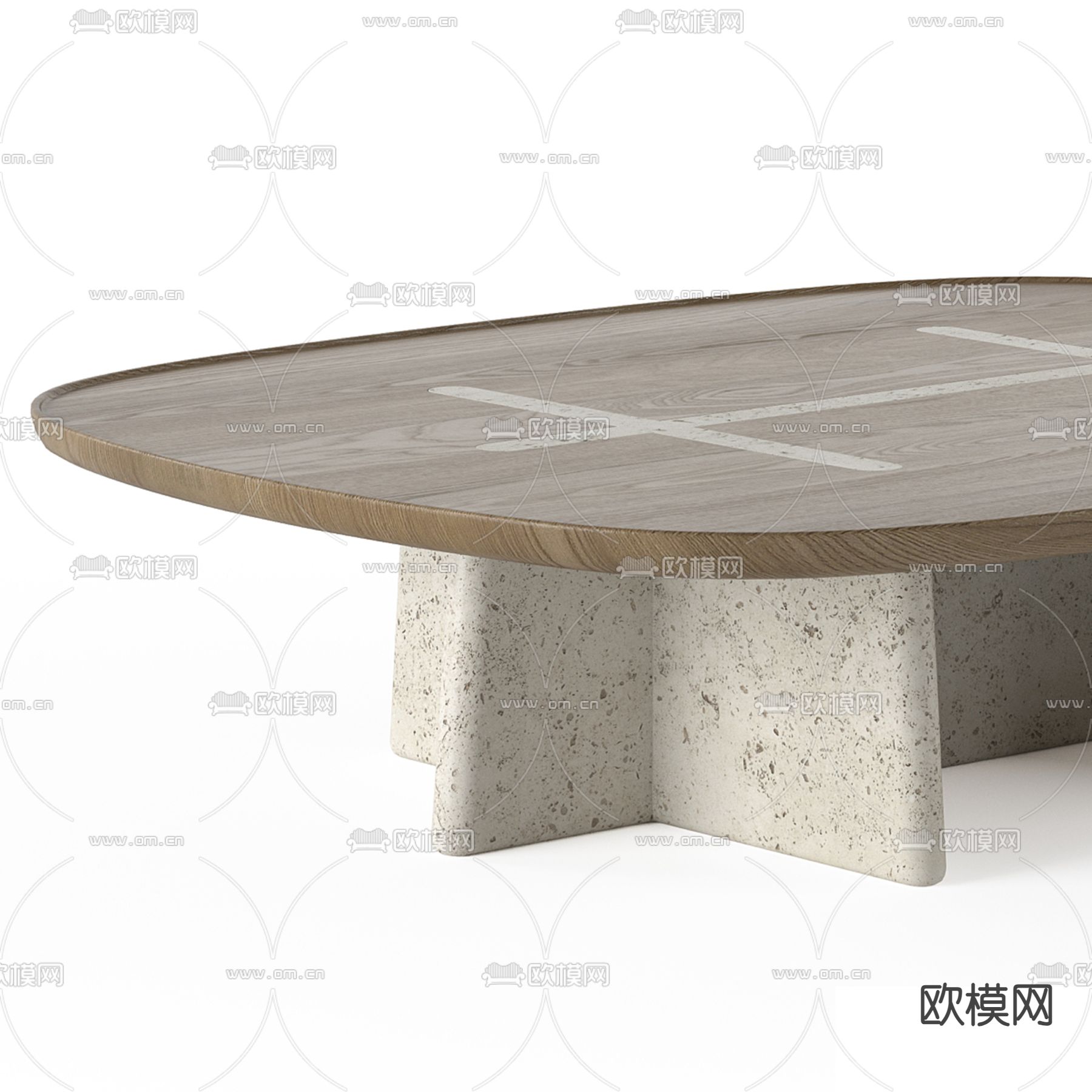 侘寂茶几3d模型下载（渲染图3）