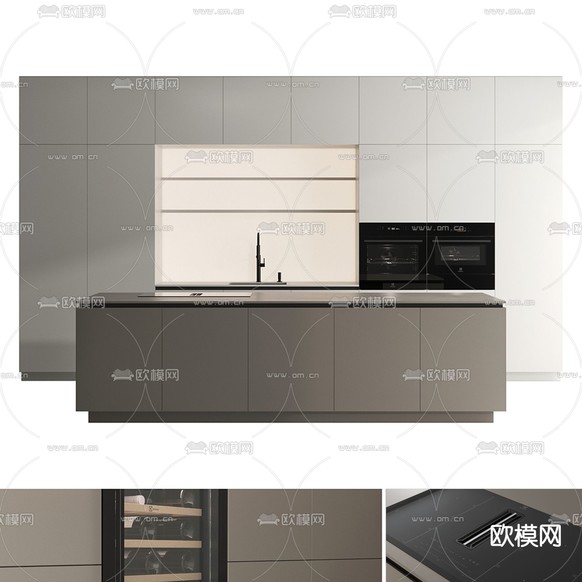 橱柜 中岛台3d模型下载(渲染图1)