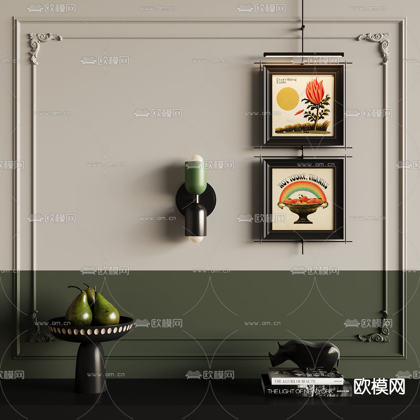 法式装饰画su模型