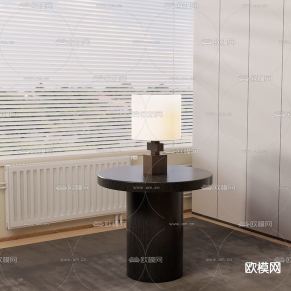 中古风圆几 角几 边几3d模型下载