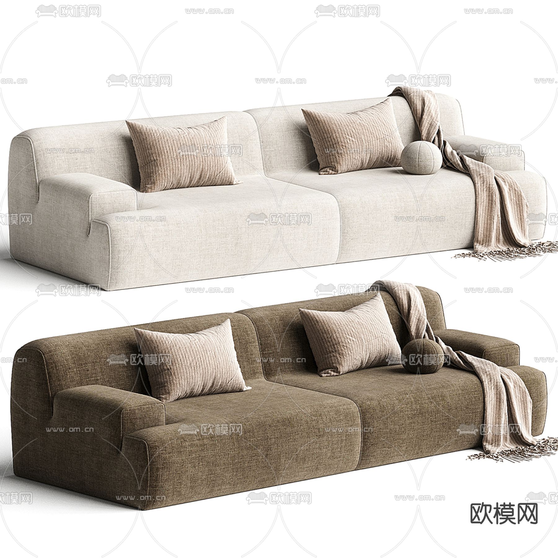 Meridiani 软体沙发 双人沙发3d模型下载（渲染图2）