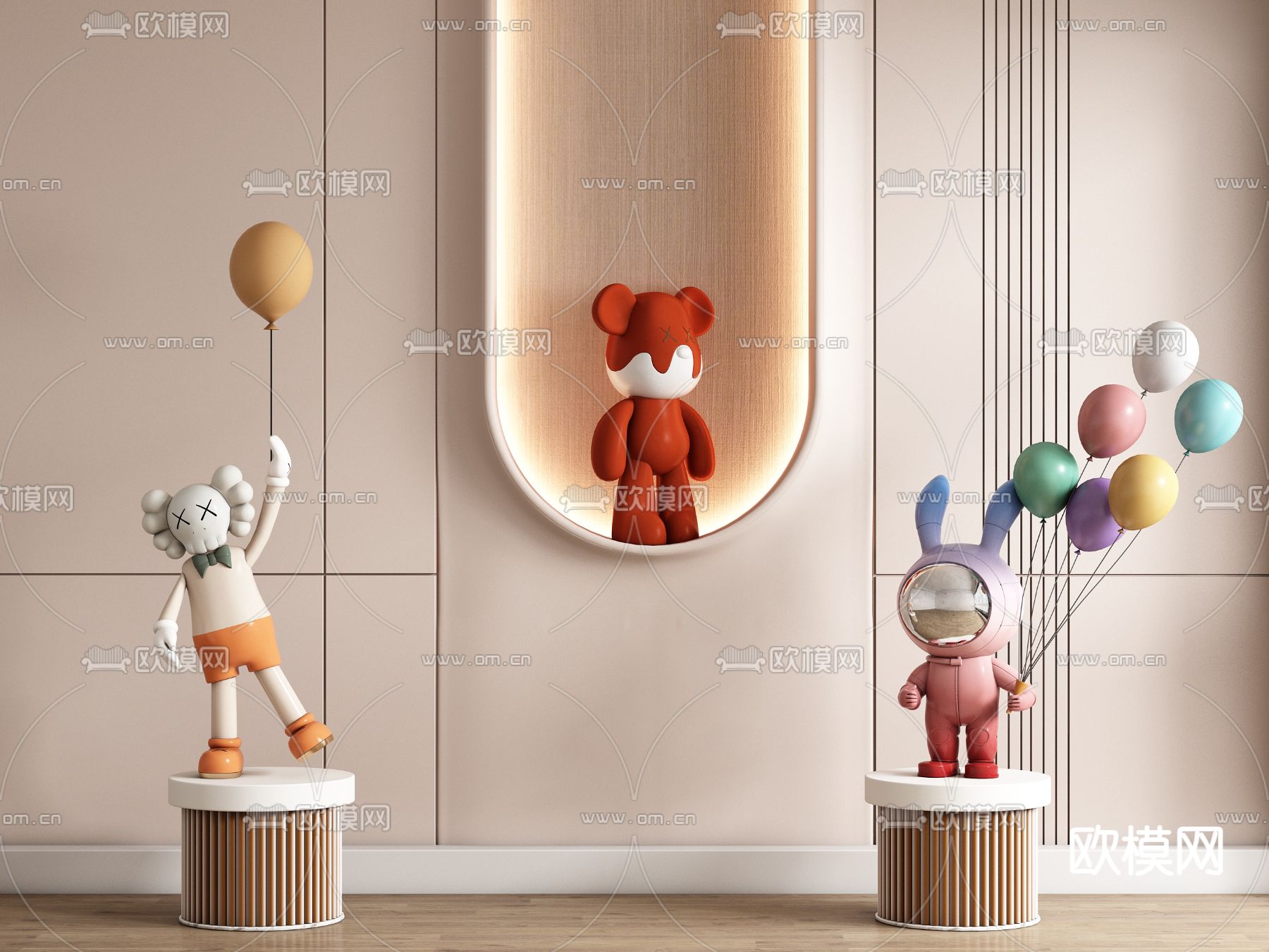 暴力熊 潮玩 气球公仔 玩偶3d模型下载