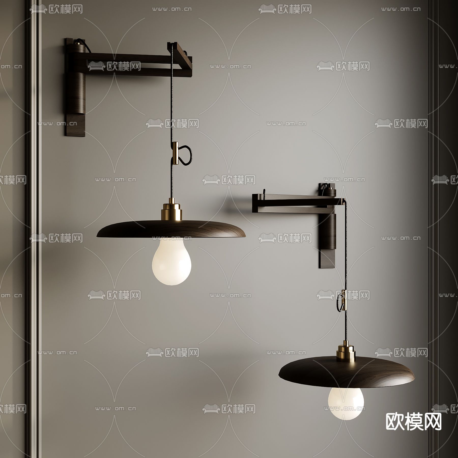 中古风壁灯3d模型下载