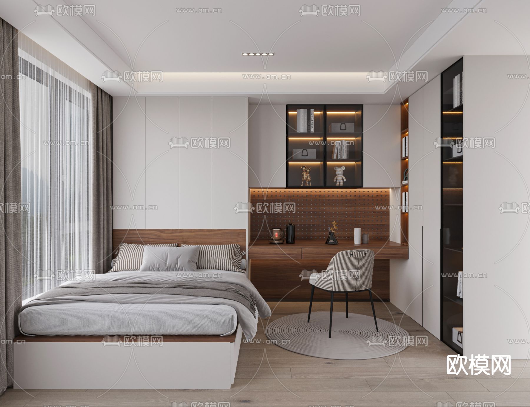 榻榻米卧室3d模型下载