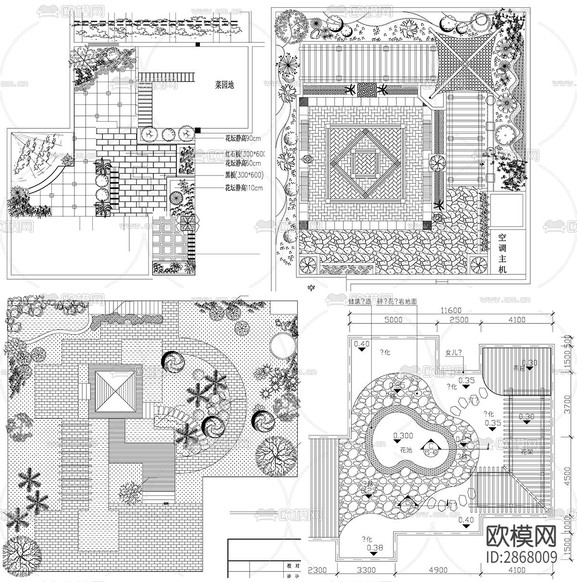 屋顶花园天台景观花园私家花园设计CAD施工下载(渲染图2)